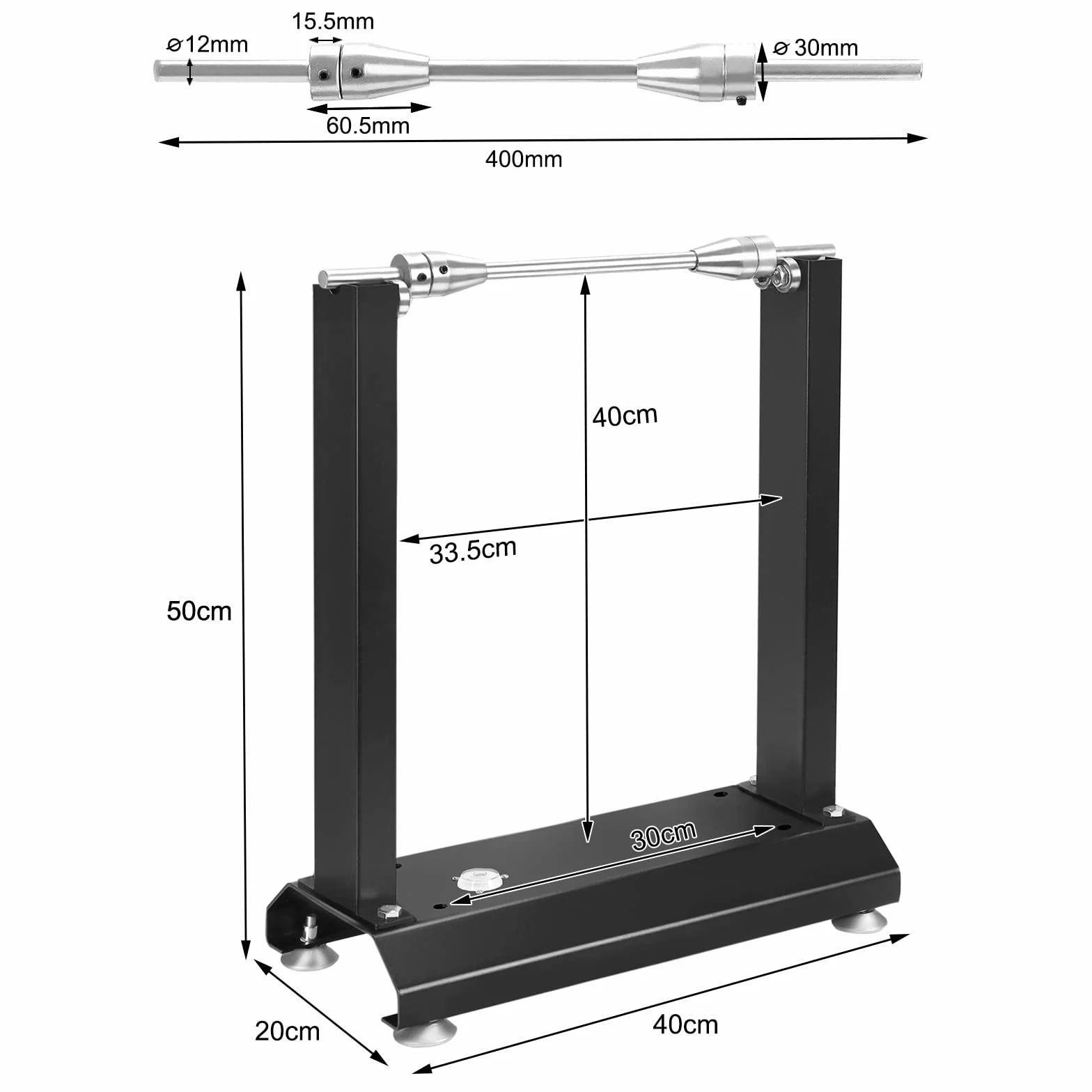 Froadp Equilibratrice per Ruote di Moto con Cono di Centraggio Regolabile Equilibratrice Bilanciatore per Ruote con Livella Integrata e Piedini di Appoggio per Moto e Scooter (40x19x50cm)