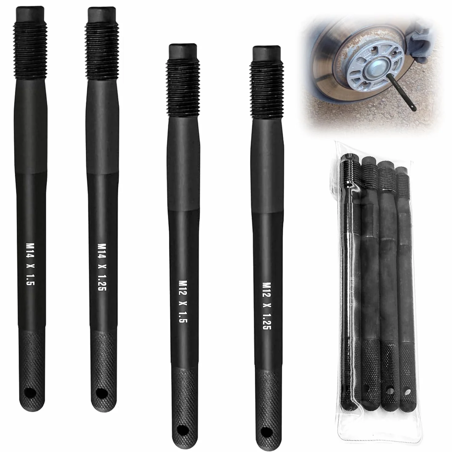 Set di Ausilio per Montaggio Ruote, M12x1.25, M12x1.5, M14x1.25, M14x1.5, Strumento Perno di Allineamento