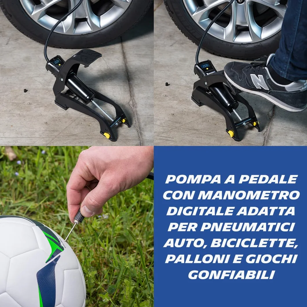 MICHELIN pompa a piede con manometro digitale