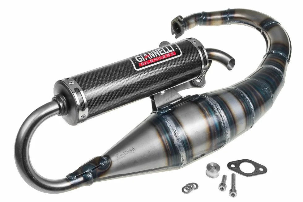 GIANNELLI MARMITTA"SHOT V4"SCOOTER MOT. VERTIC. FINO ANNO 2004 (VERS. CARTER BASSO) OMOLOG. CEE E13 0346 SILENZIATORE CARBONIO