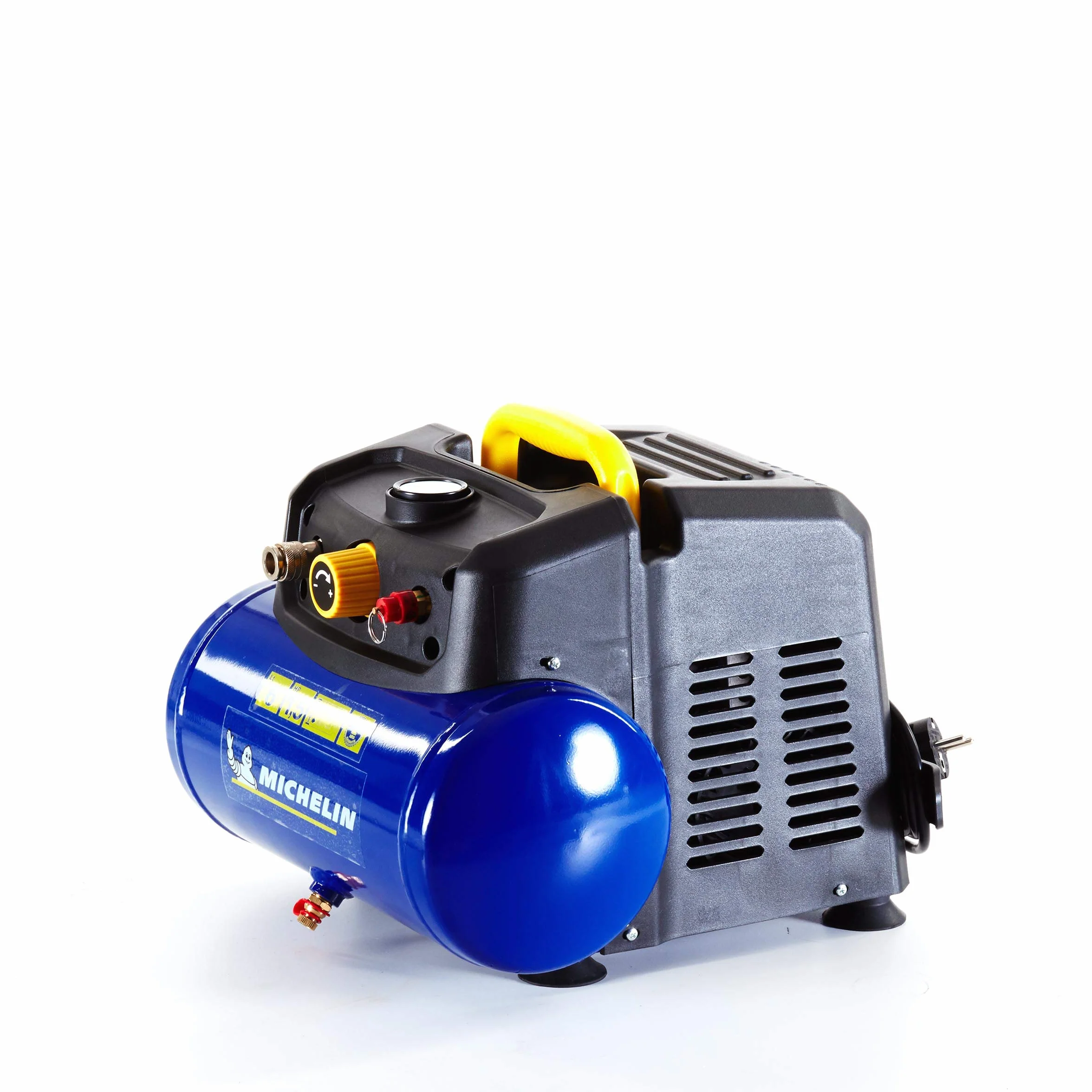 Michelin Compressore d'Aria Portatile MBL6, Compressore Aria Oil-Free da 6 Litri, Manometro Integrato, Pressione Massima 8 Bar, Potenza 1.5 CV
