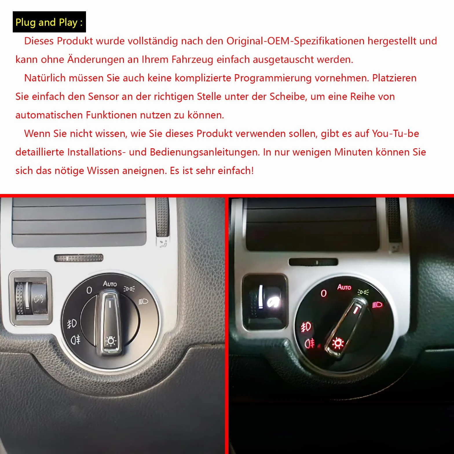 Interruttore automatico della luce T5 per fari auto fendinebbia modulo Mk4 3BD941531 3BD941531A