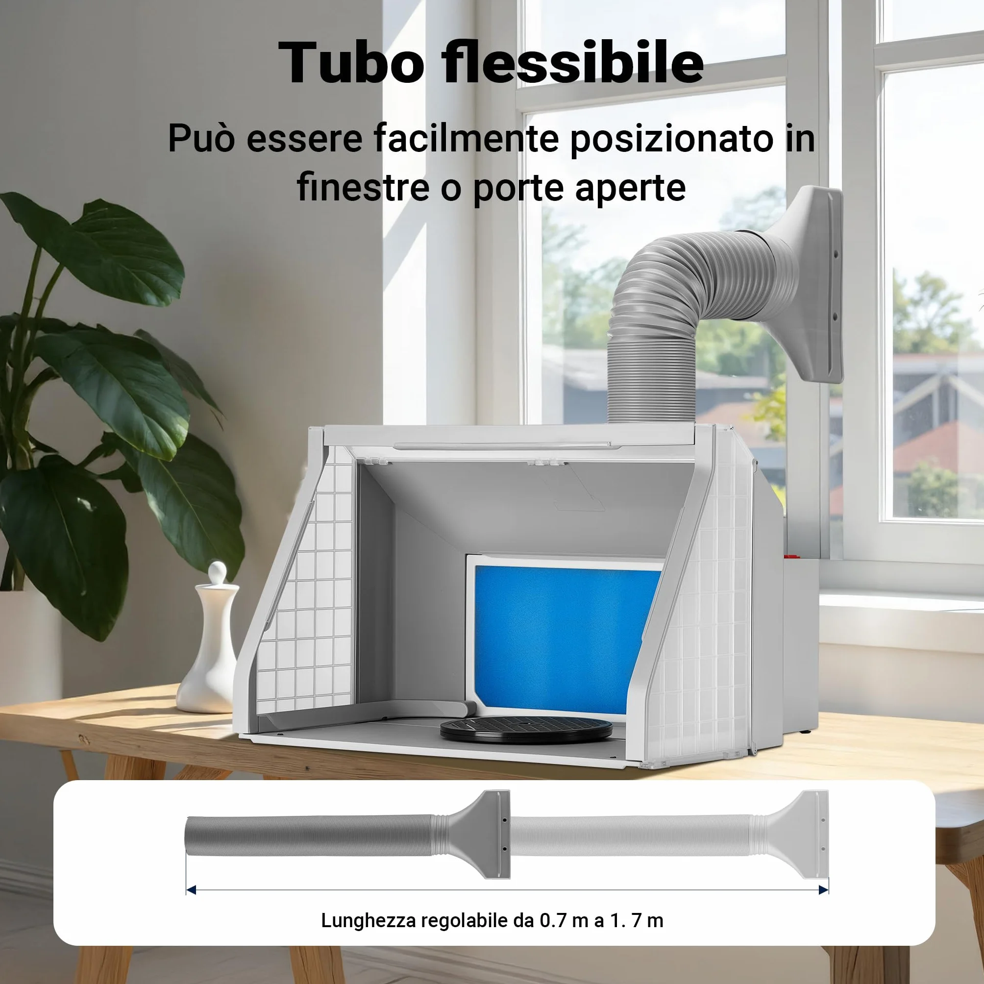 Wiltec Cabina di aspirazione per verniciatura 9m³/min con LED, manopola e Doppia Ventola Regolabile