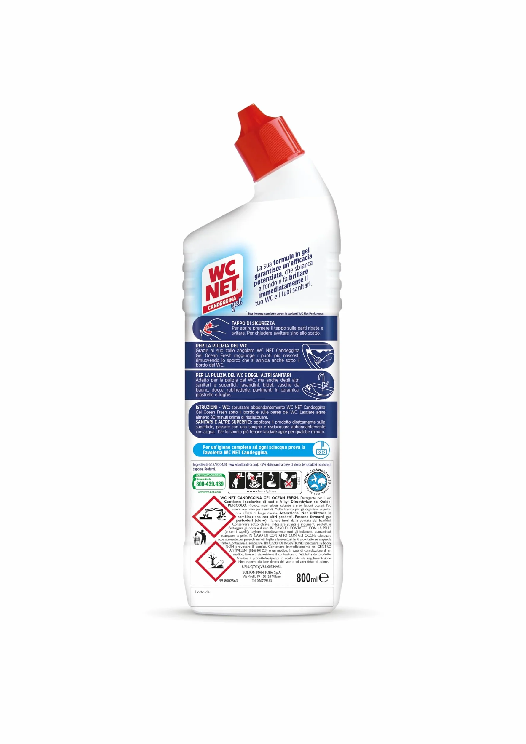 Candeggina Gel Extra White Detergente per Sanitari e Superfici Ocean Fresh 700 ml x 3