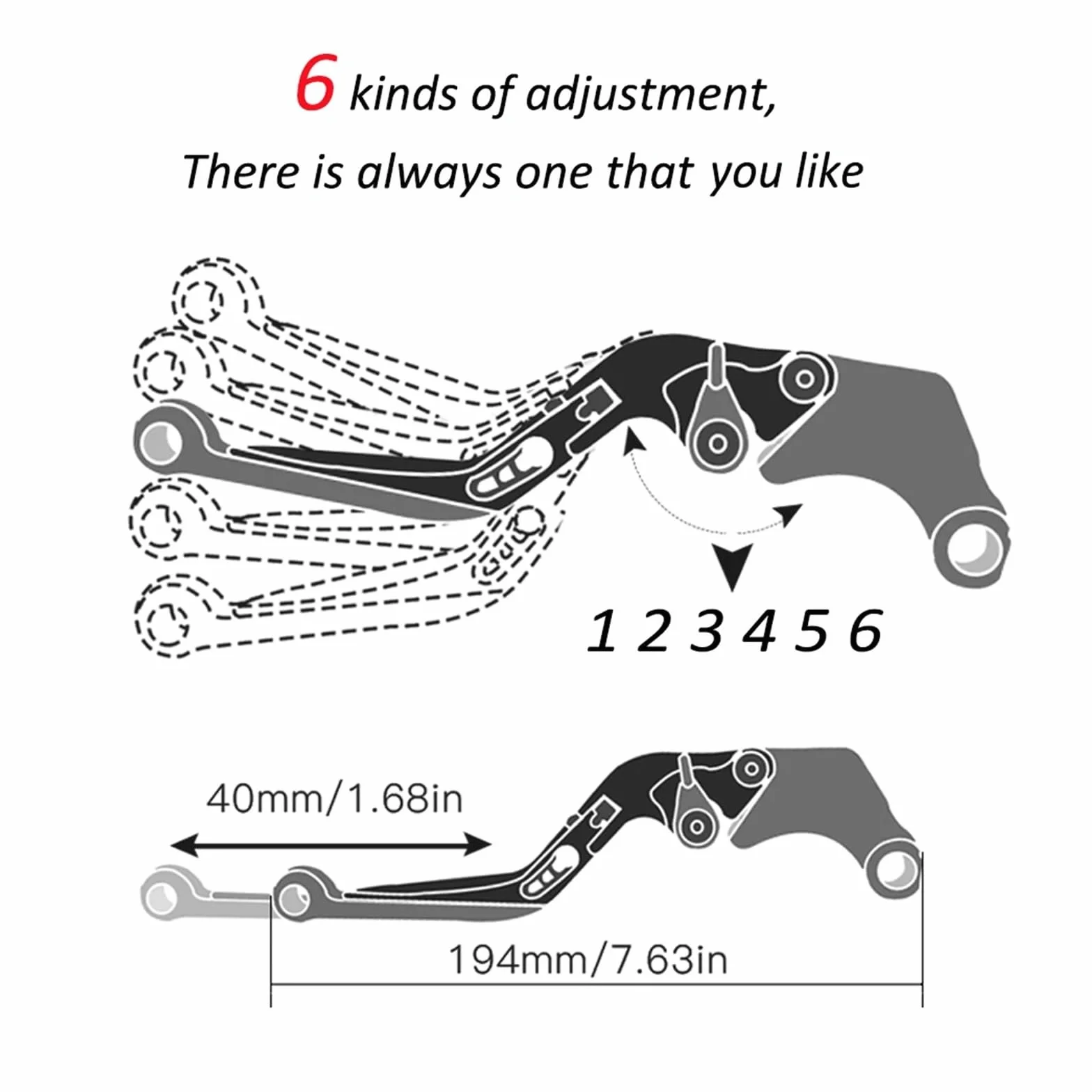 Leva frizione e freno in alluminio per Kawasaki Z800 Z800E 2013-2017 7/8'' 22mm Manubrio