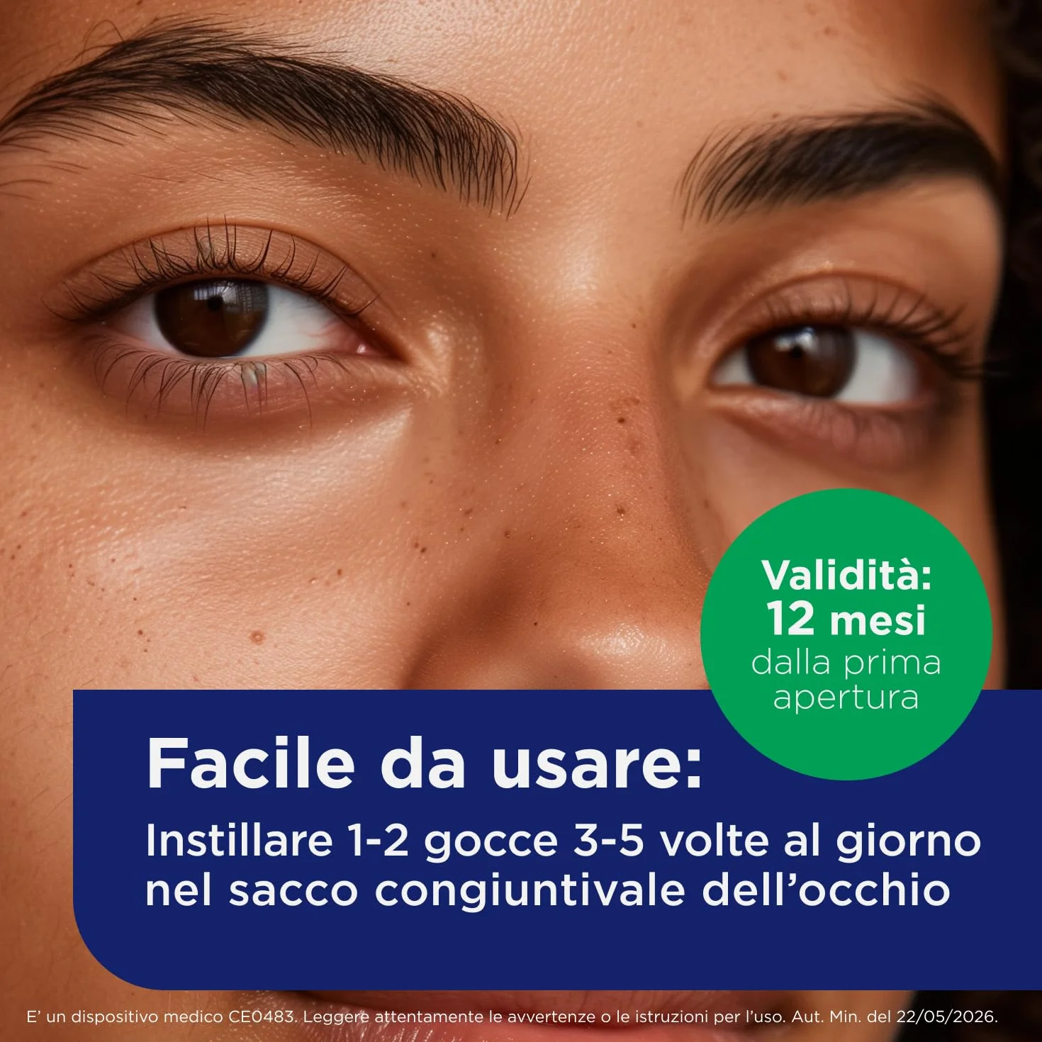 Bepanthenol Collirio Flacone 10 ml – Gocce Oculari con Acido Ialuronico 0,15% e Pantenolo – Lacrime Artificiali Senza Conservanti