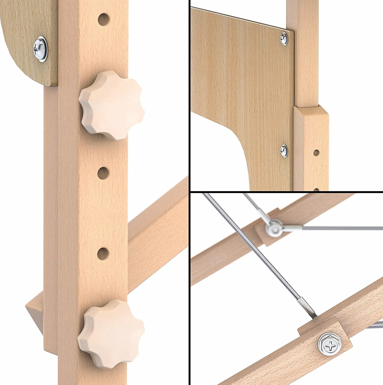 LETTINO MASSAGGIO IN LEGNO 2 ZONE PORTATILE RICHIUDIBILE NERO
