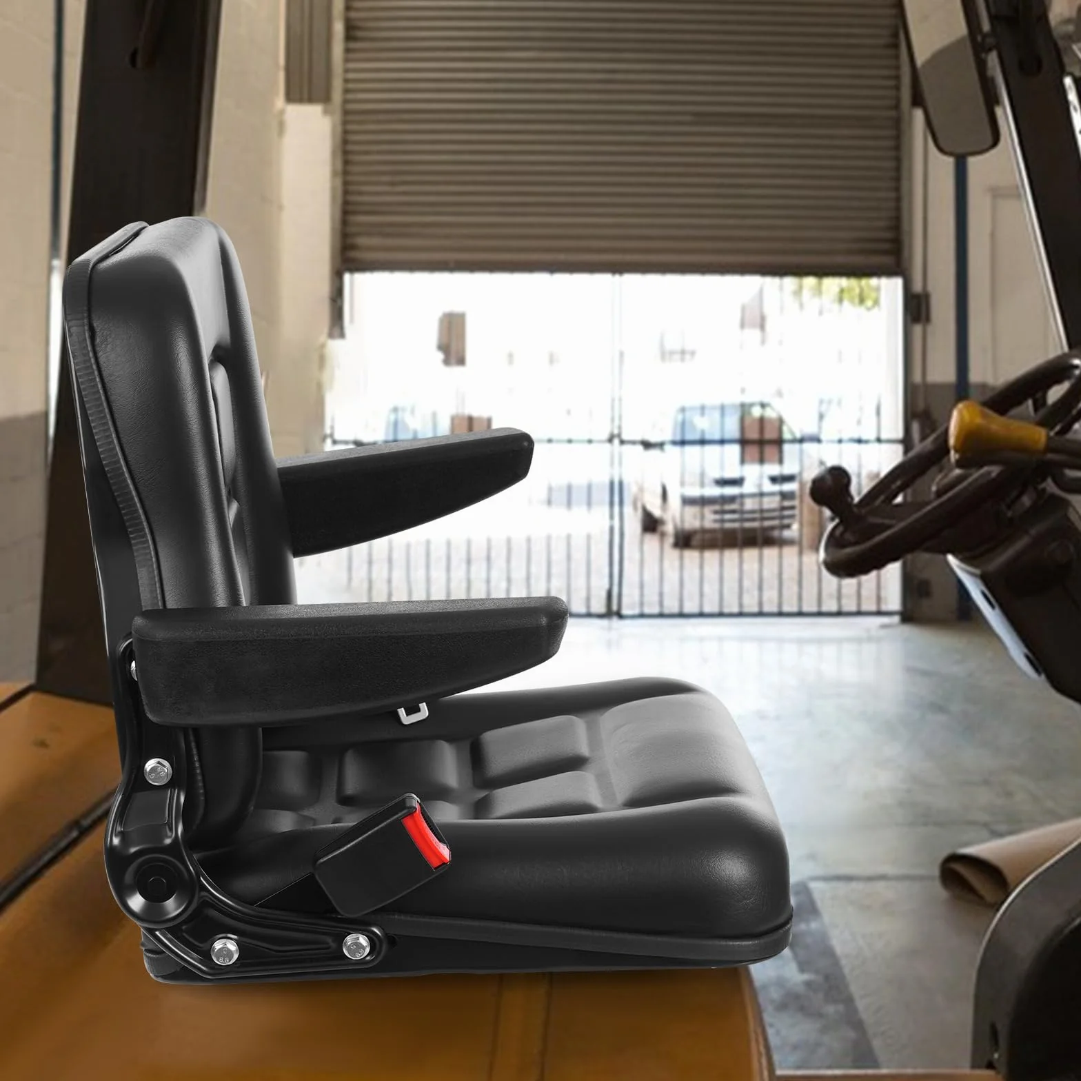 Sedile universale per trattore, sedile per trattore, sedile per carrello elevatore per comfort e stabilità in veicoli come UTV e ATV con area seduta regolabile e poggiatesta