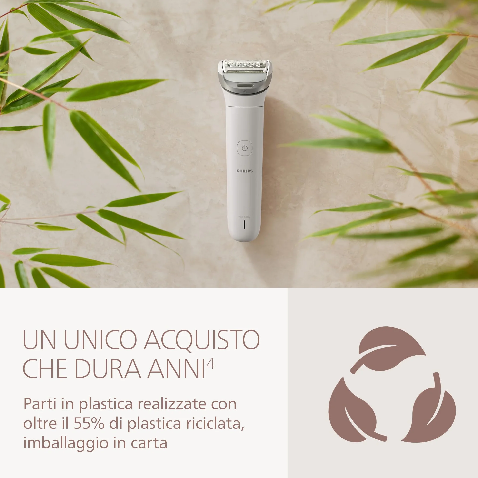 Philips Serie 8000 Rasoio Senza Filo Wet & Dry 3 Lame Testina Flessibile BRL159/00