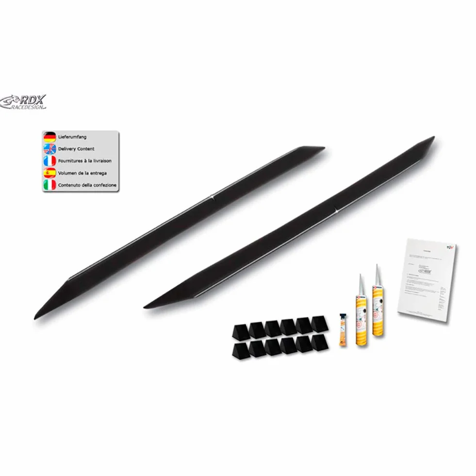 RDX Minigonne Laterali Polo 6R & Polo 6C "Slim", RDSL597, nero lucido, lato gonne, Quantitativo 1 (set: sinistra & destra)