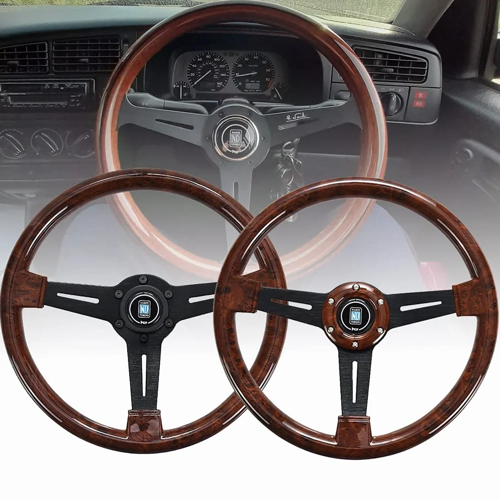 Volante Sportivo 14 Cali Legno Retro Universale per Deriva ADDOMINALI