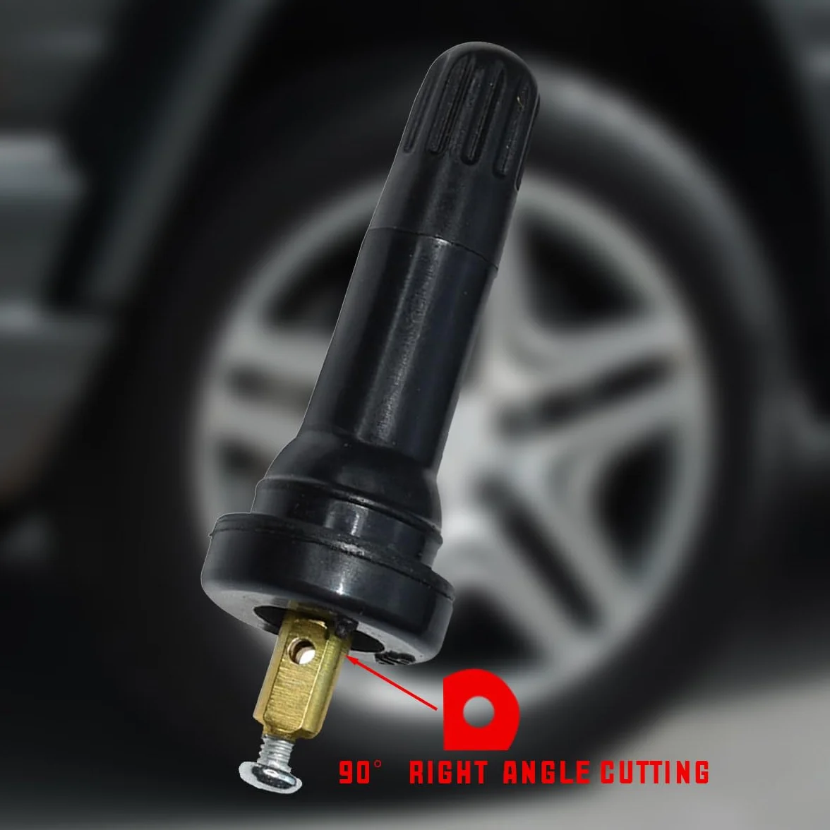 JNNJ 4 Pezzi Stelo Della Valvola TPMS, Stelo Della Valvola TPMS Sistema Di Monitoraggio Della Pressione Degli Pneumatici, Sensore Monitoraggio Pressione(Rifilatura ad angolo retto a 90°)