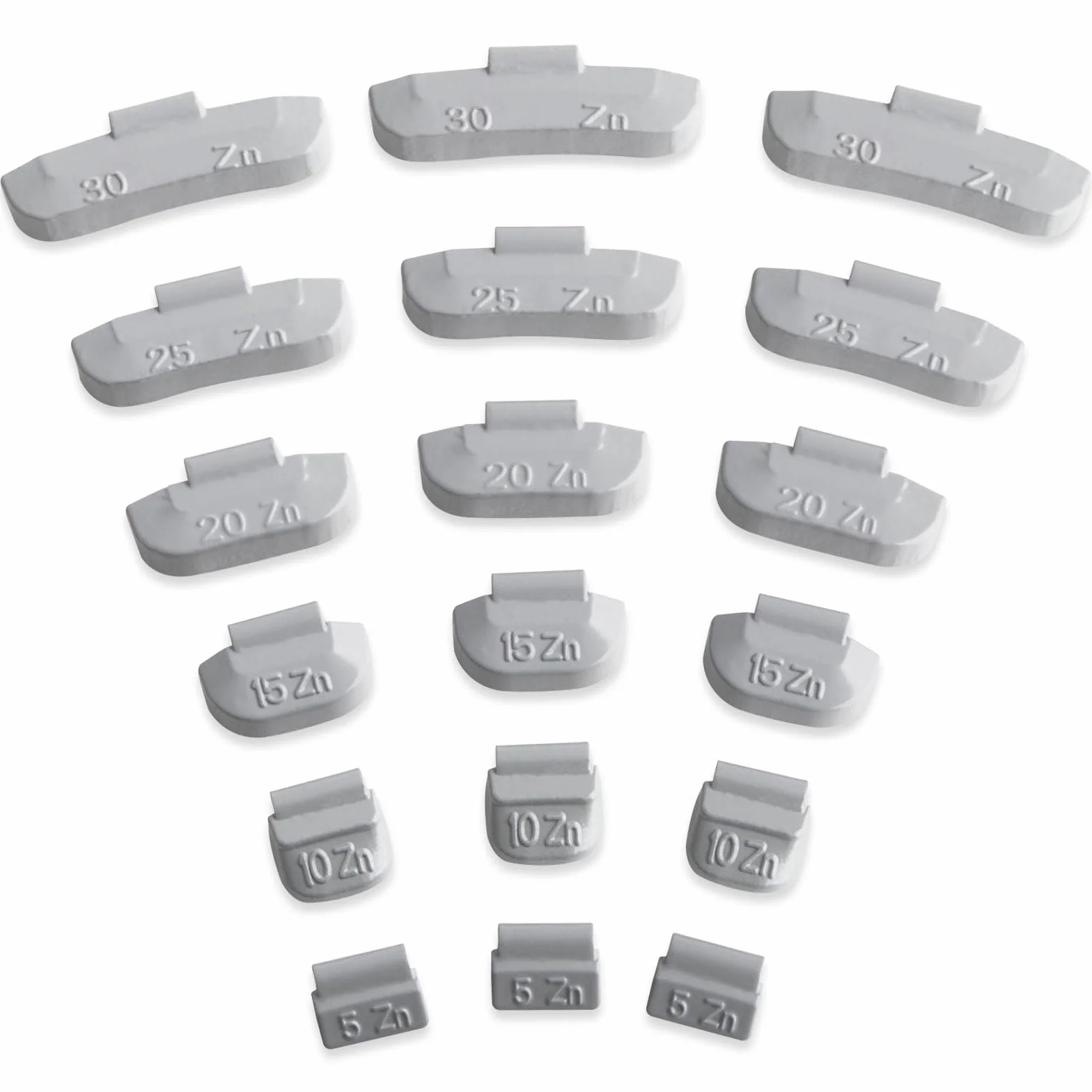 GAsuppply 225 Pesi Assortiti da 5 a 30g per Equilibratura Ruote in Ferro Auto l 50 x 5g, 10g, 15g | 25 x 20g, 25g, 30g | Pesi di Bilanciamento per Cerchioni in Acciaio