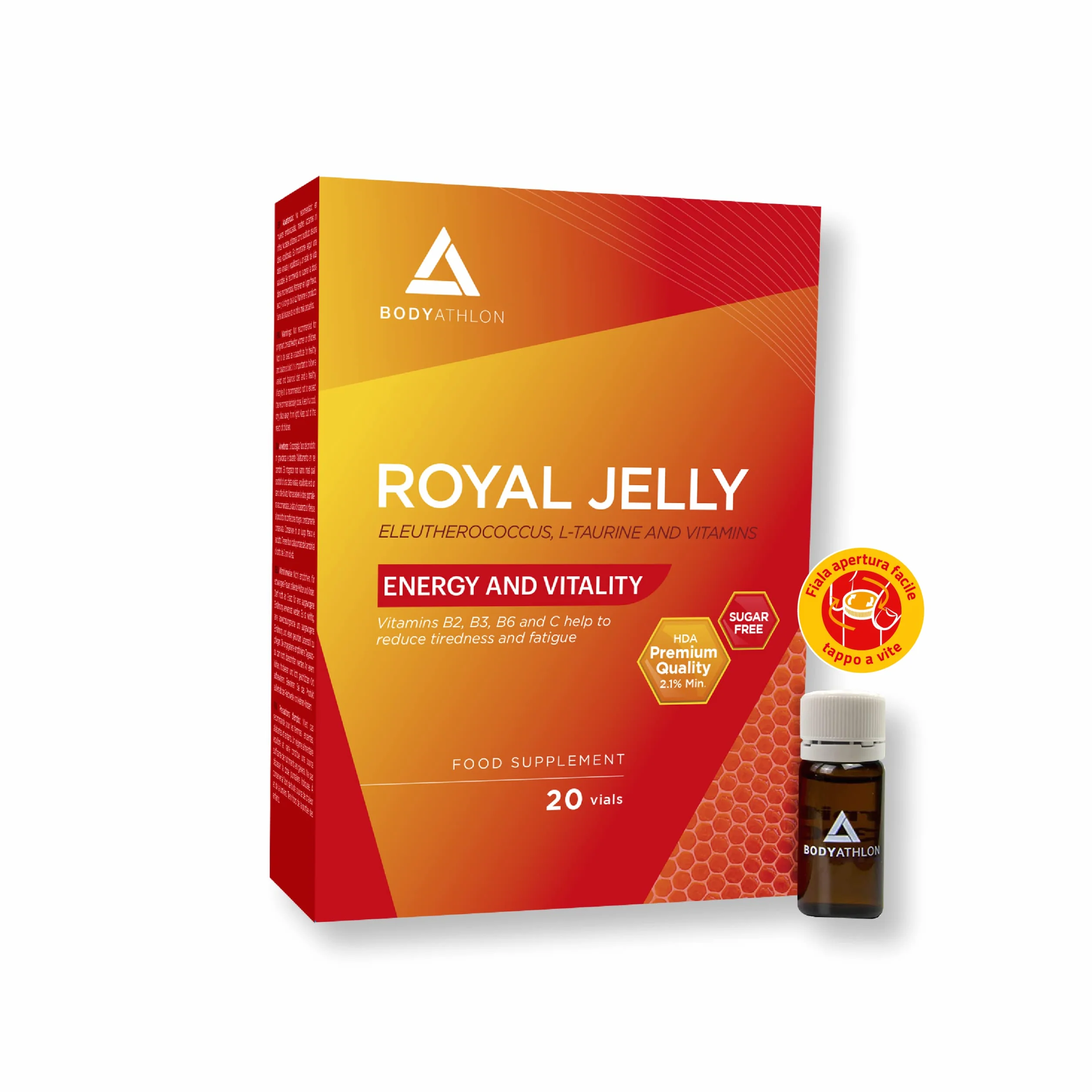 Pappa Reale e Ginseng Complesso vitaminico Eleuterococco L-Taurina Vitamine B C E 20 Fiale Energia Vitalità