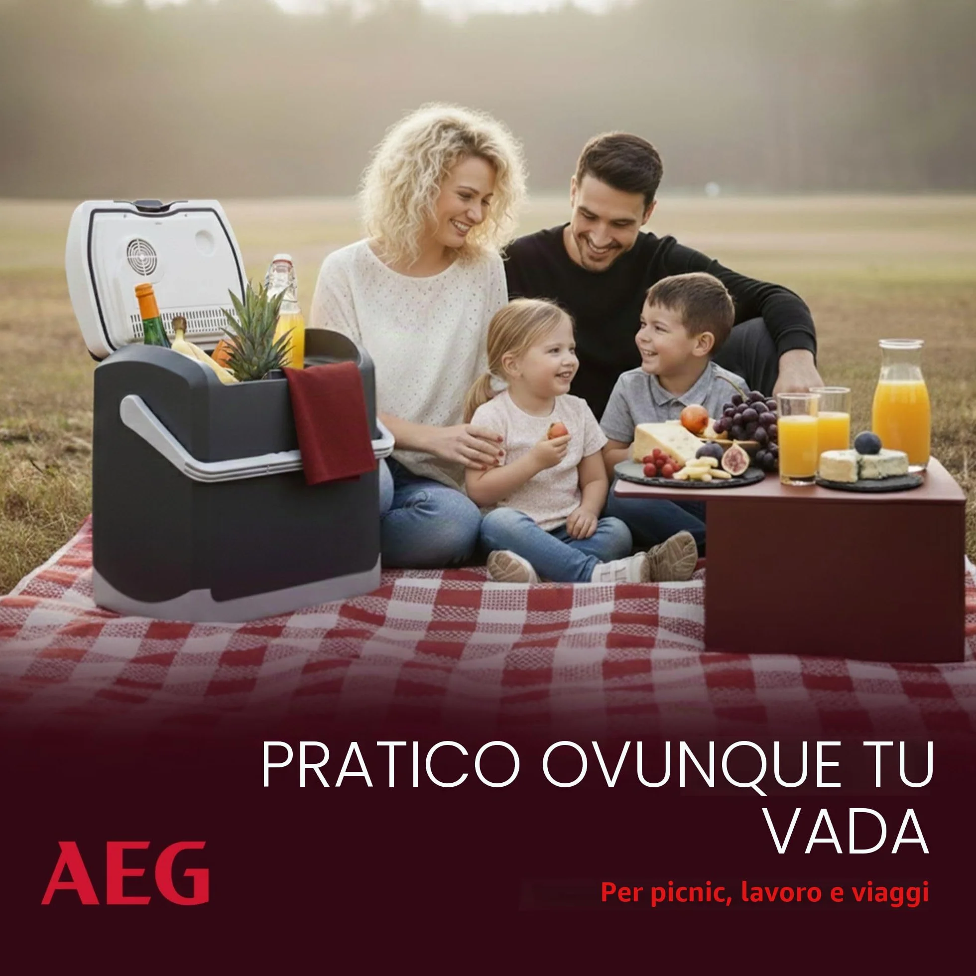 AEG Automotive Thermoelectric Cool Box KK 20 Litri, 12/230 Volt per Auto e Presa, Grigio