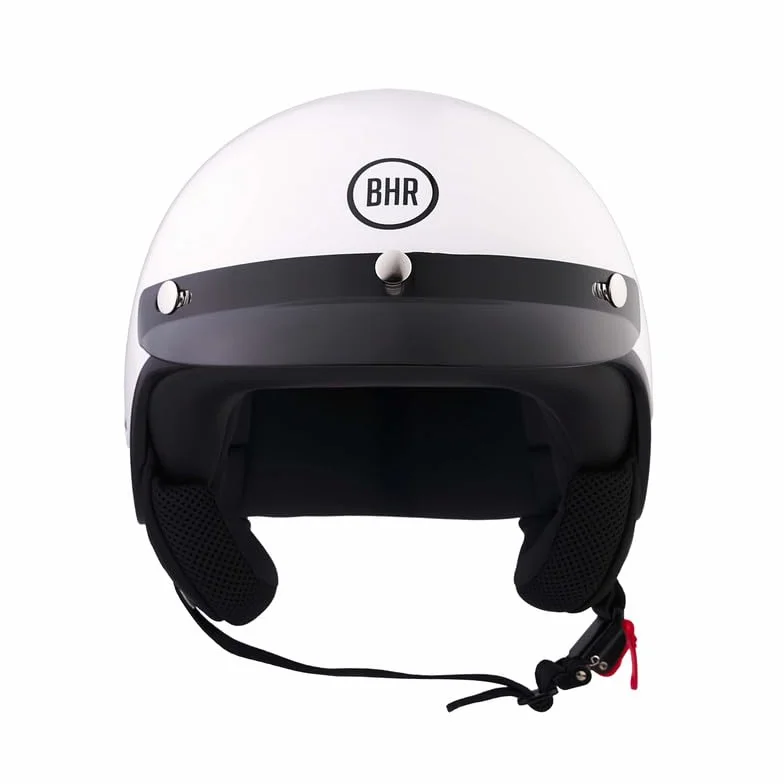 BHR Casco Demi-Jet 839 Scooter Omologato ECE 22.06 con Frontino e Sgancio Micrometrico Bianco M
