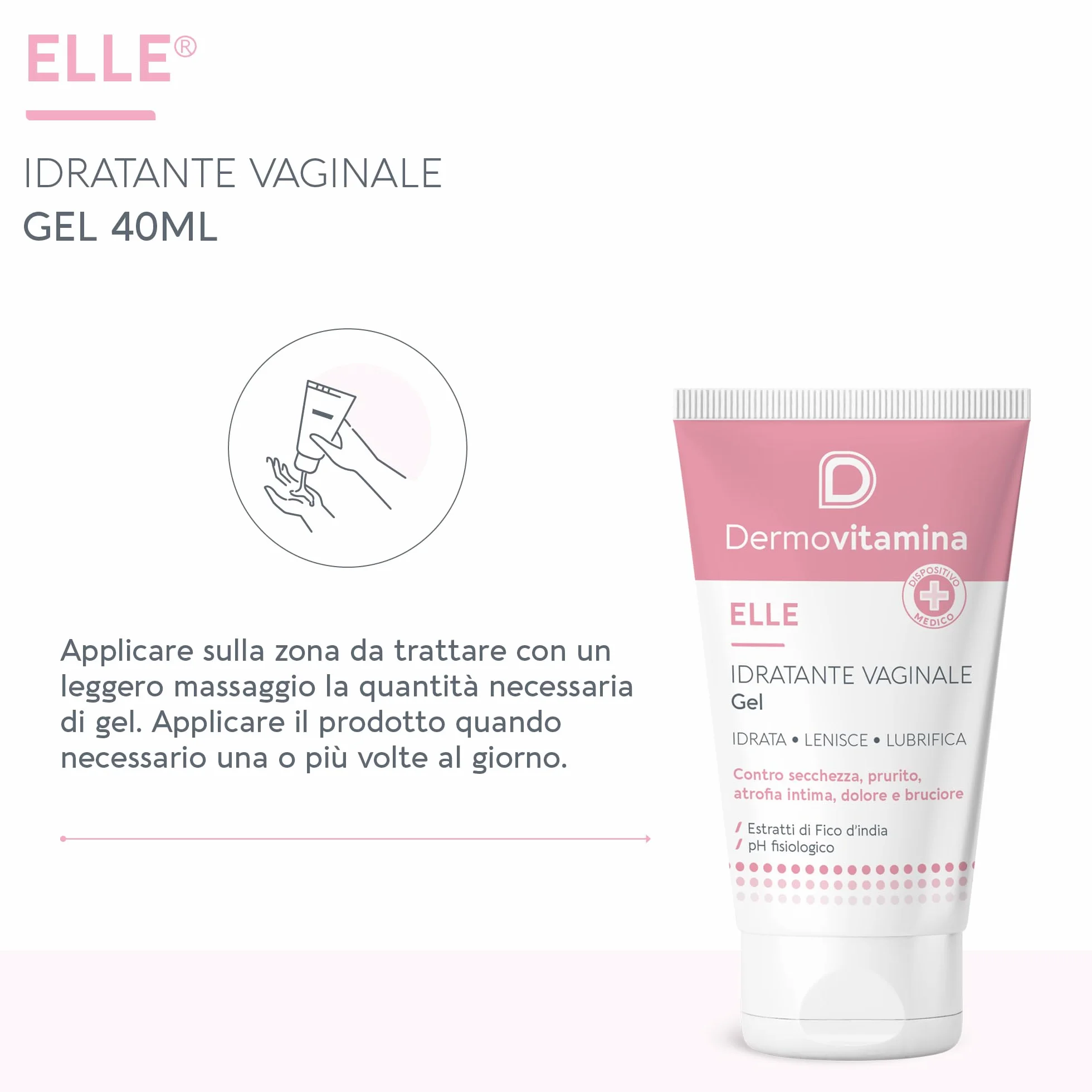 Dermovitamina Elle Gel Vaginale Idratante Igiene Intimo Donna 40 ml