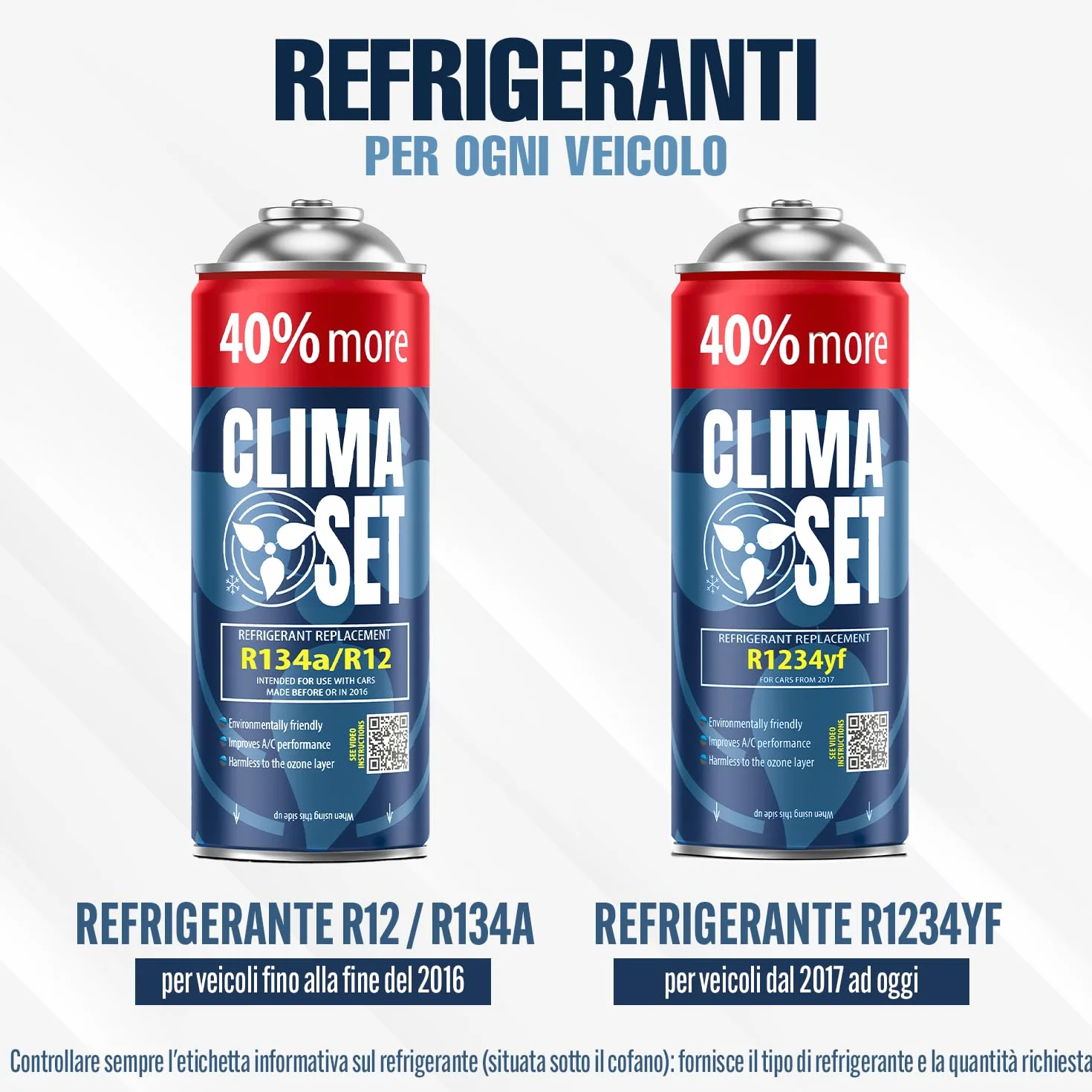 R1234yf Gas Refrigerante Sostitutivo - Liquido di Raffreddamento per Climatizzatore Auto - Bombola di Gas 5x235 g - Kit di Ricarica per Climatizzatore Auto - Ricarica per Climatizzatore
