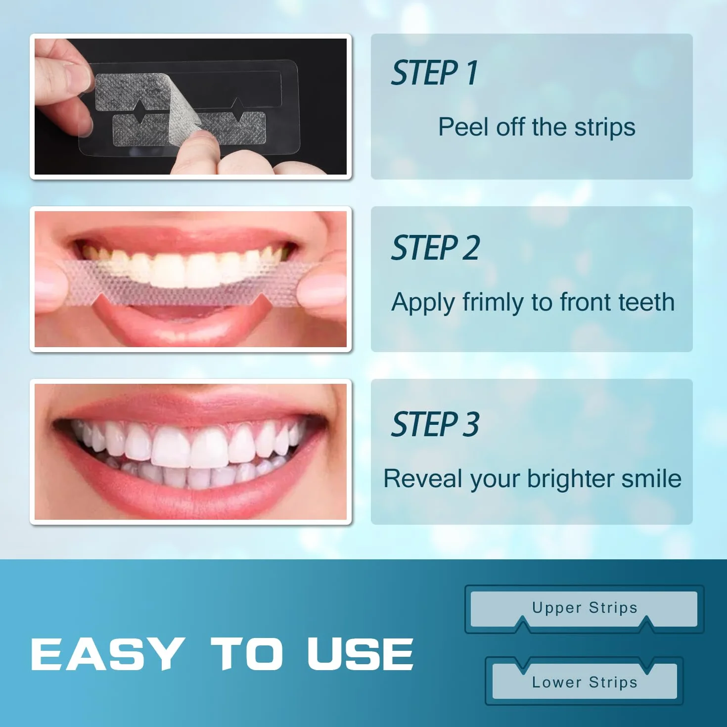Strisce Sbiancanti Denti Professionale 28 Pezzi - Kit Sbiancamento Denti a Casa Senza Perossido Effetto Rapido