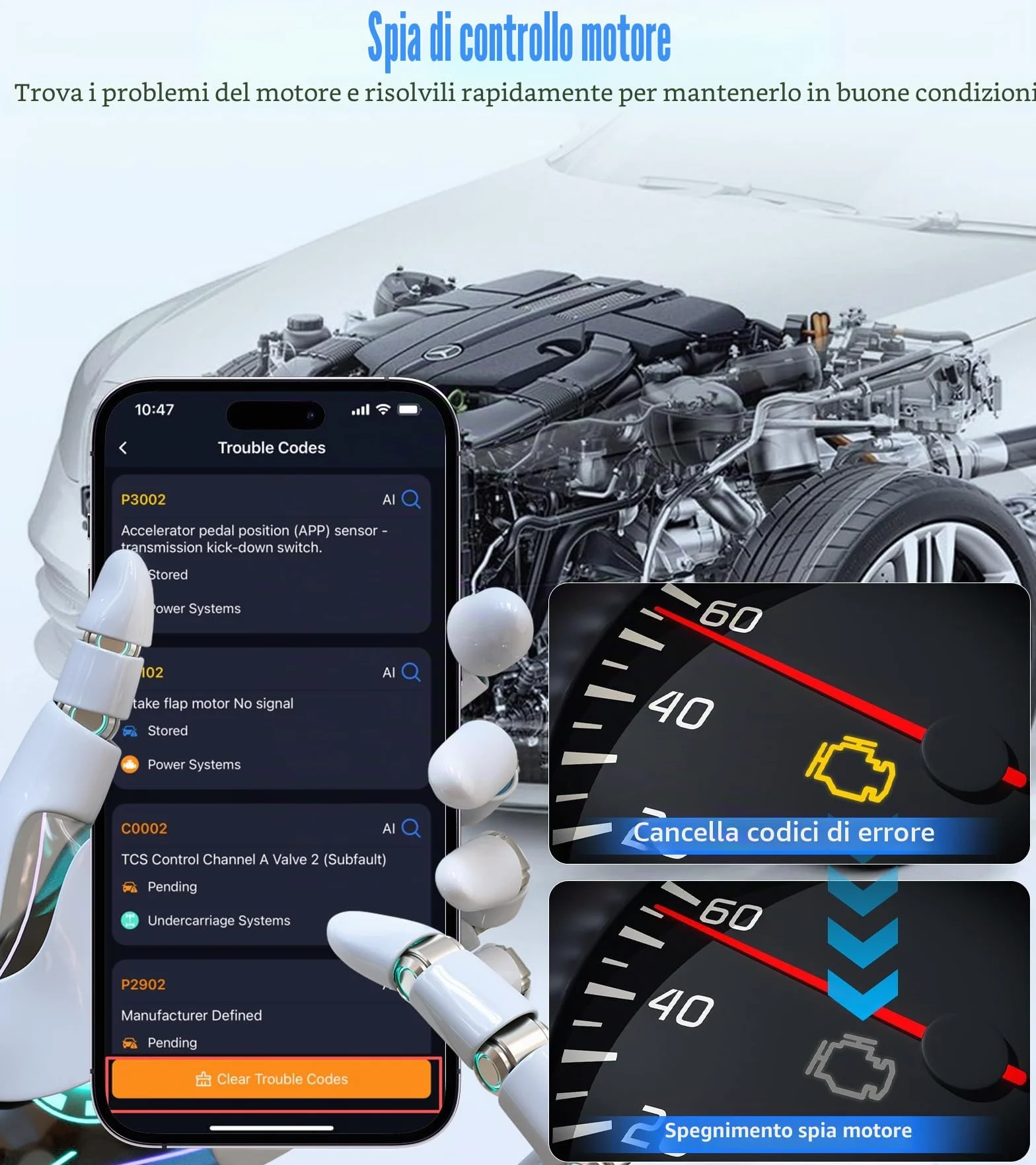 Profesjonalny Autodiagnostyczny OBD2 Bluetooth z Raportem PDF, Kompatybilny z iOS i Android