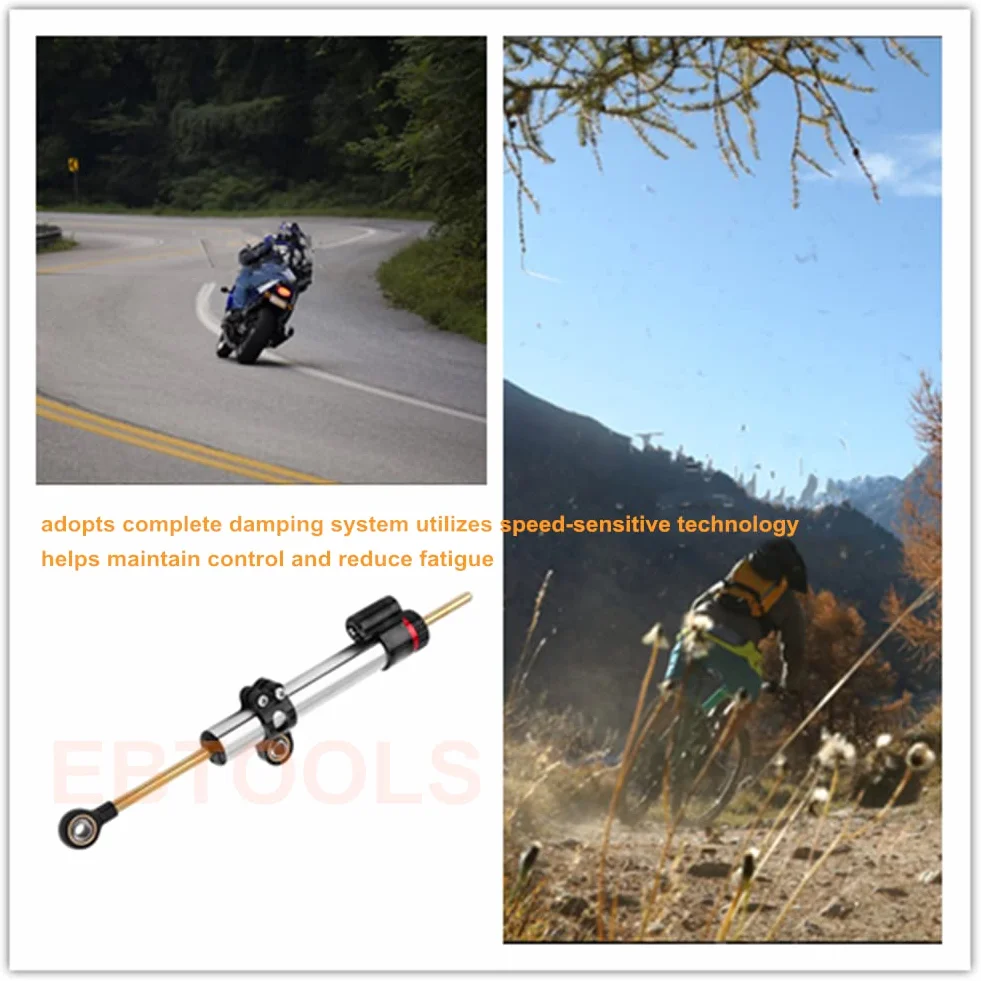 EBTOOLS per ammortizzatore di sterzo moto per steering damper per steering damper motorcycle Stabilizzatore in alluminio universale regolabile dell'ammortizzatore dello sterzo del motociclo del