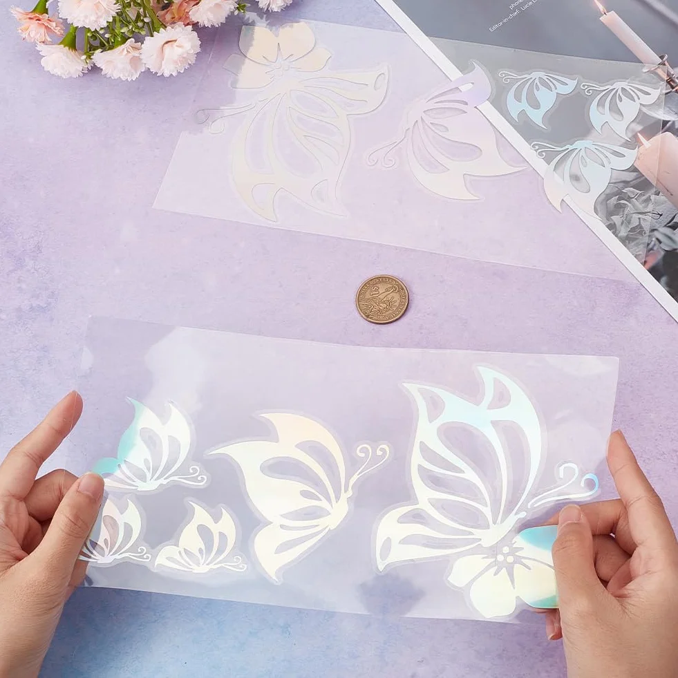 GORGECRAFT 2 Foglio Farfalla Set di Decalcomanie per Auto Farfalla Vinile Adesivo Impermeabile Adesivi per Auto Da Donna e Decalcomanie Riflettenti per Paraurti per Laptop Colorato