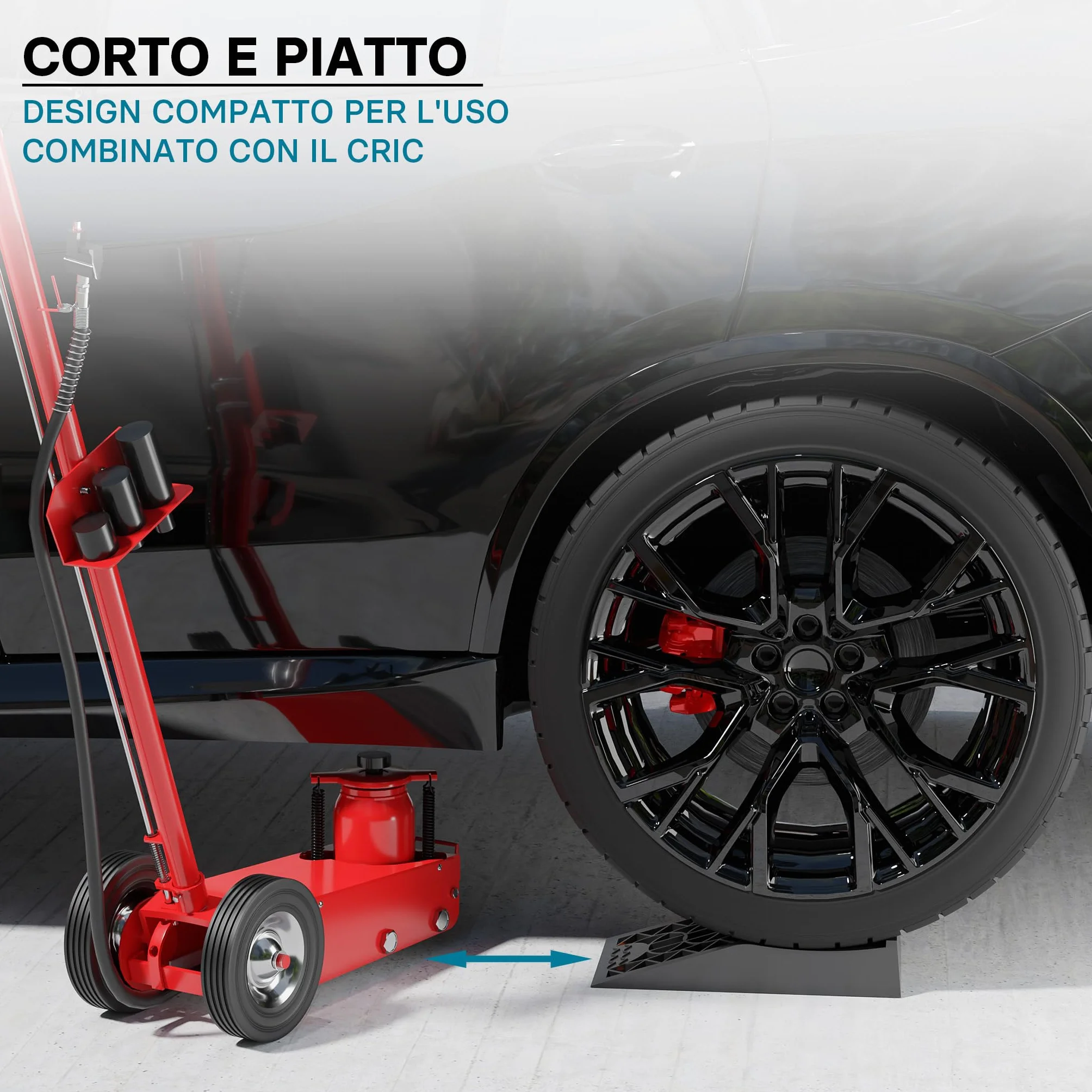Wiltec Cunei livellatori auto veicoli 2 pz. max 3 t Rampa di livellamento in plastica