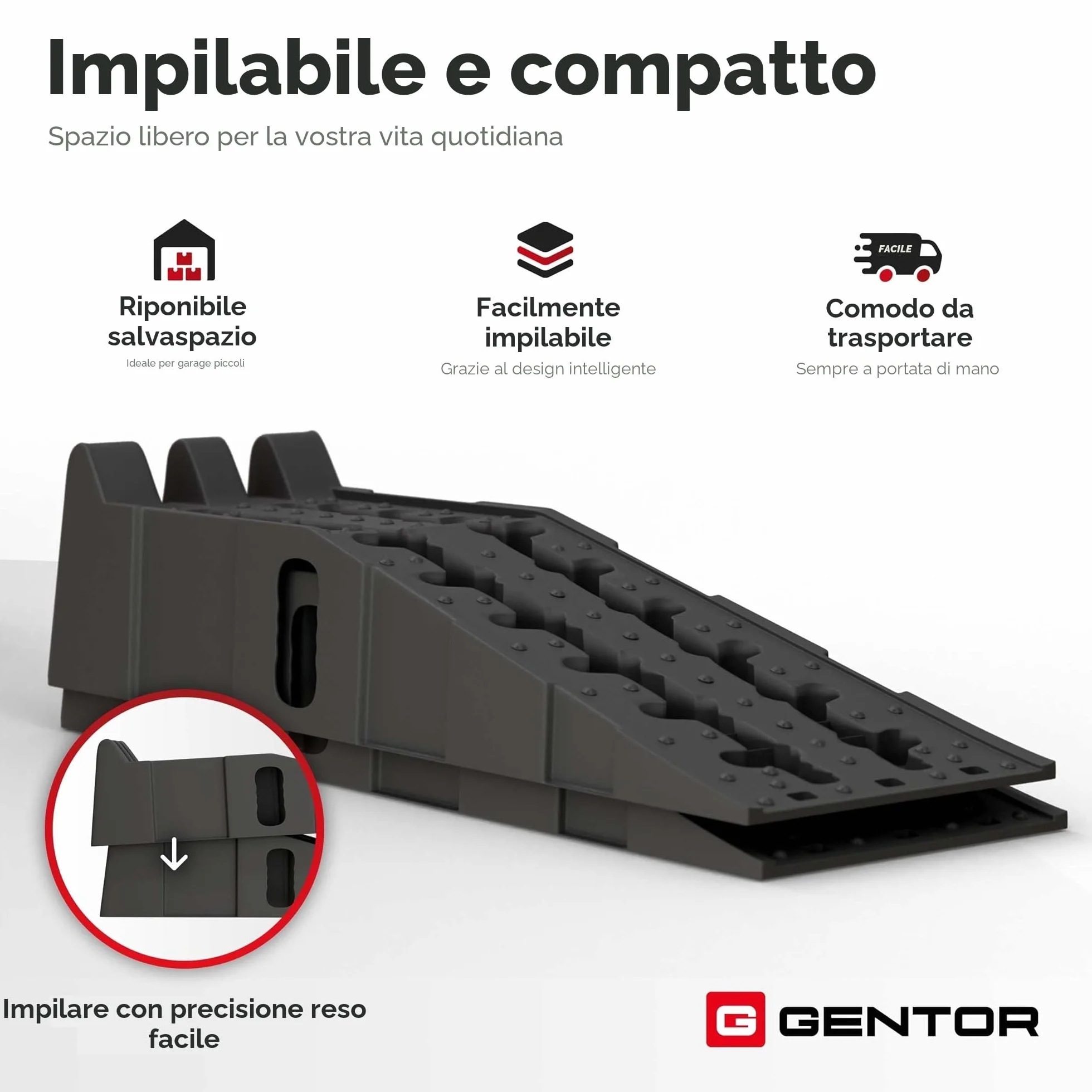 Set di 2 rampe di carico per auto, auto e rimorchi, rampa per auto fino a 5 tonnellate di carico – aiuto di carico per camper, garage e officina – ad alta capacità come alternativa al cric
