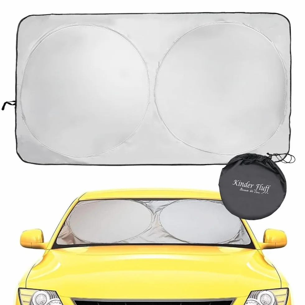 Kinder Fluff Parabrezza Parasole Riflettente Pieghevole Copertura 150x72cm 99% UV Schermo Auto