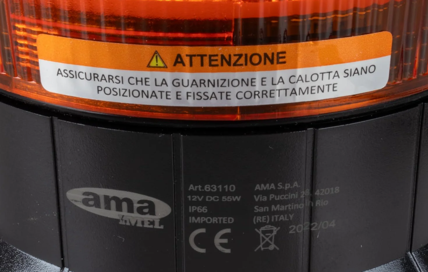 Ama Lampeggiante Alogeno per Trattori 12V 55W IP67 ECE-R10 ECE-R65