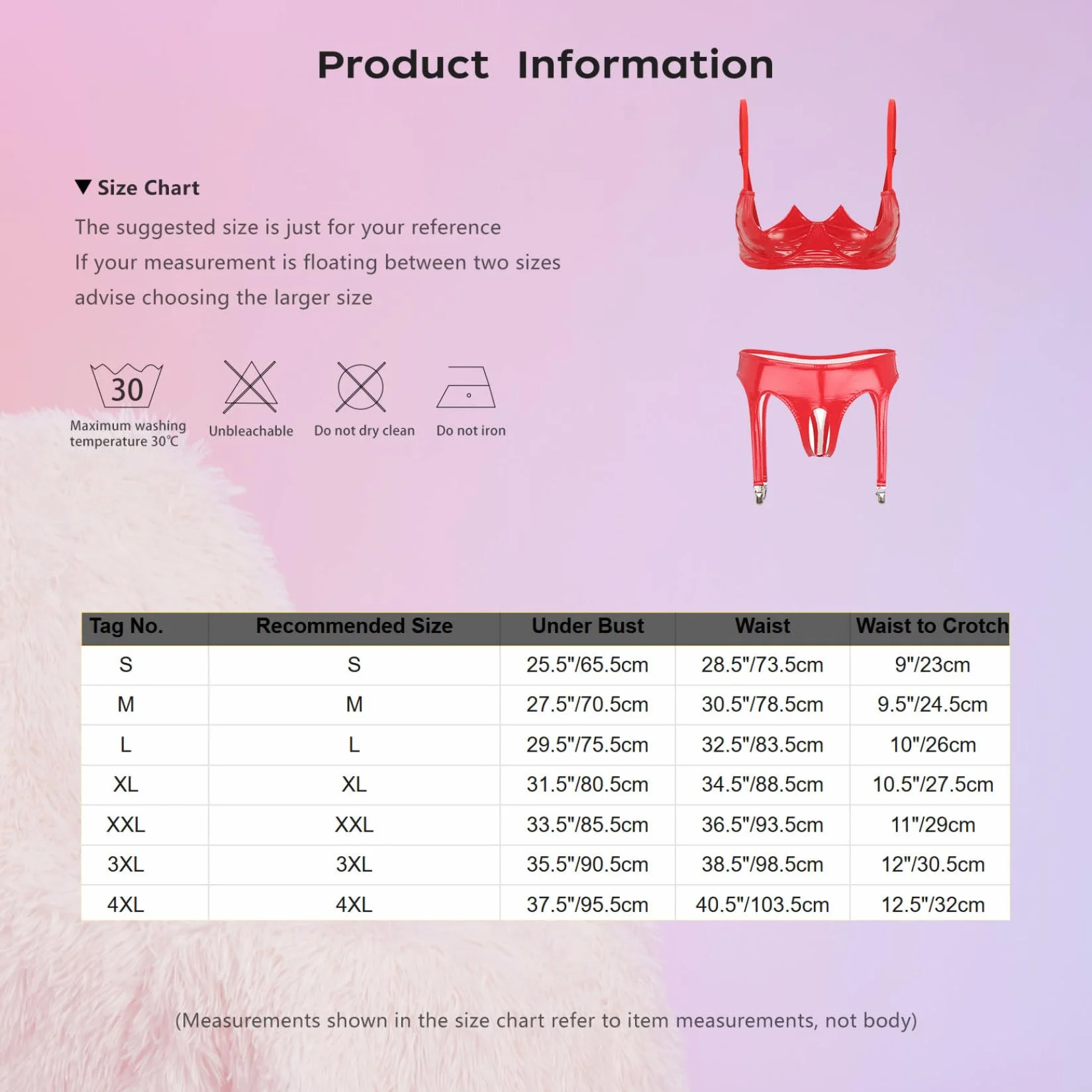 Sywiyi Lingerie sexy z reggicalze, reggiseno, slip, perizoma, pelle laccata