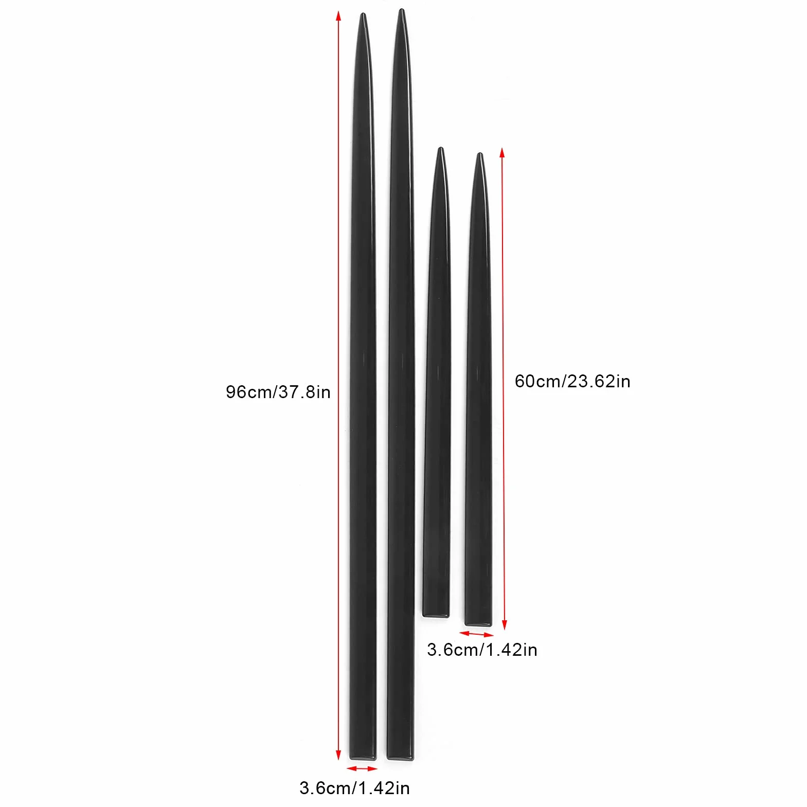 Qiilu 4 Pezzi Rivestimento Laterale Del Corpo Impermeabile Nero Brillante Protezione Universale Porta Modanatura Automobilistica