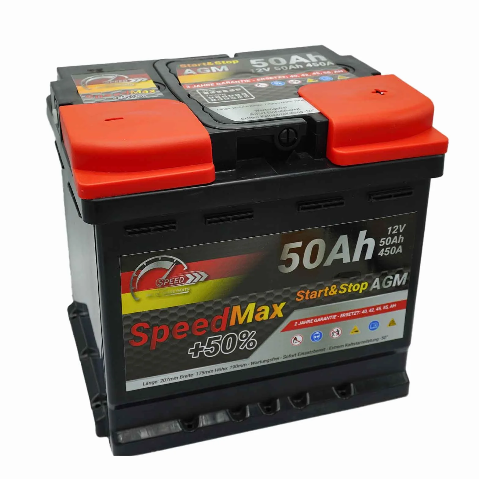 SpeedMax Batteria Auto 50Ah AGM 12V 540A Start&Stop