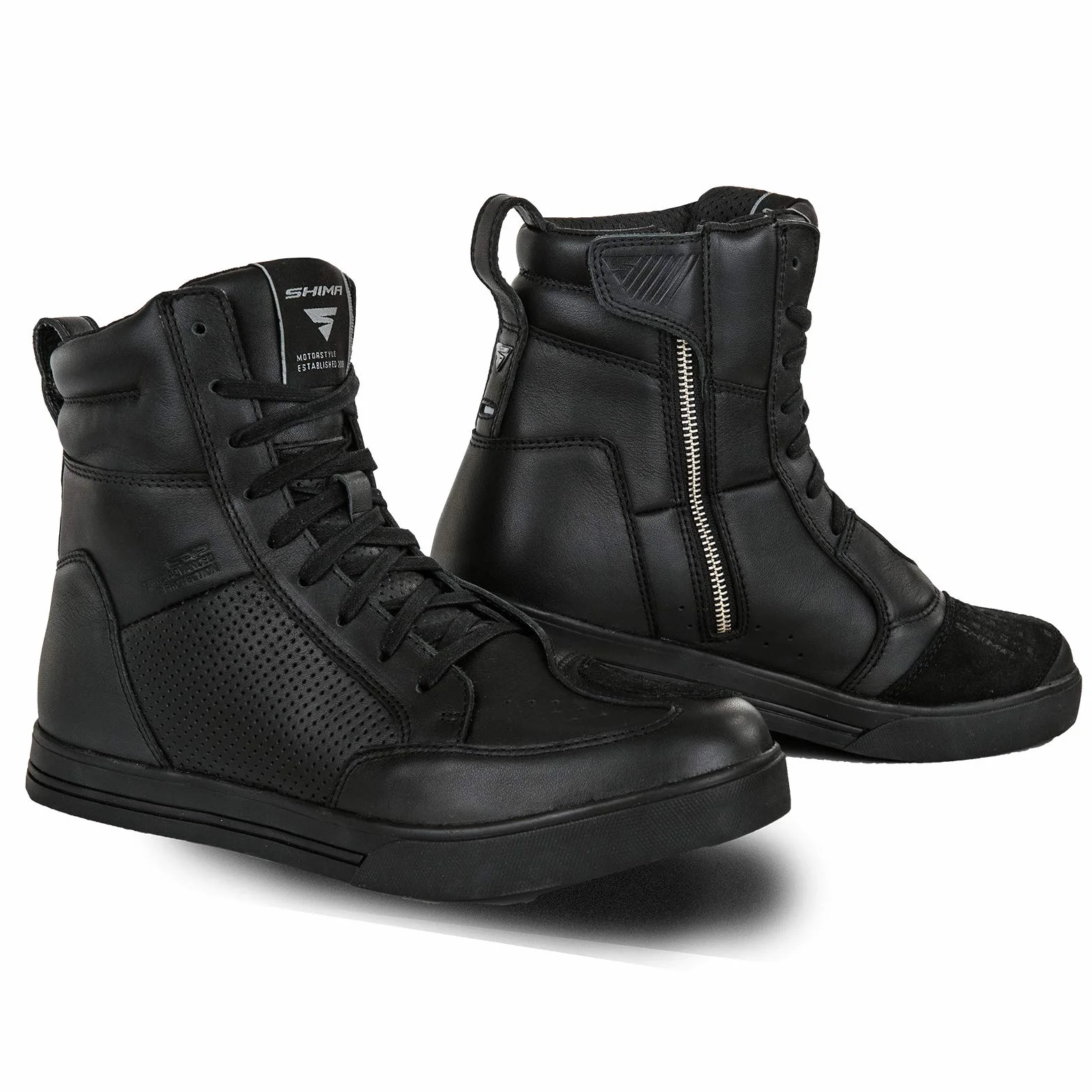 SHIMA BLAKE, Scarpe Moto Uomo - Rinforzate Stivali Moto Uomo in Pelle, Supporto alla Caviglia