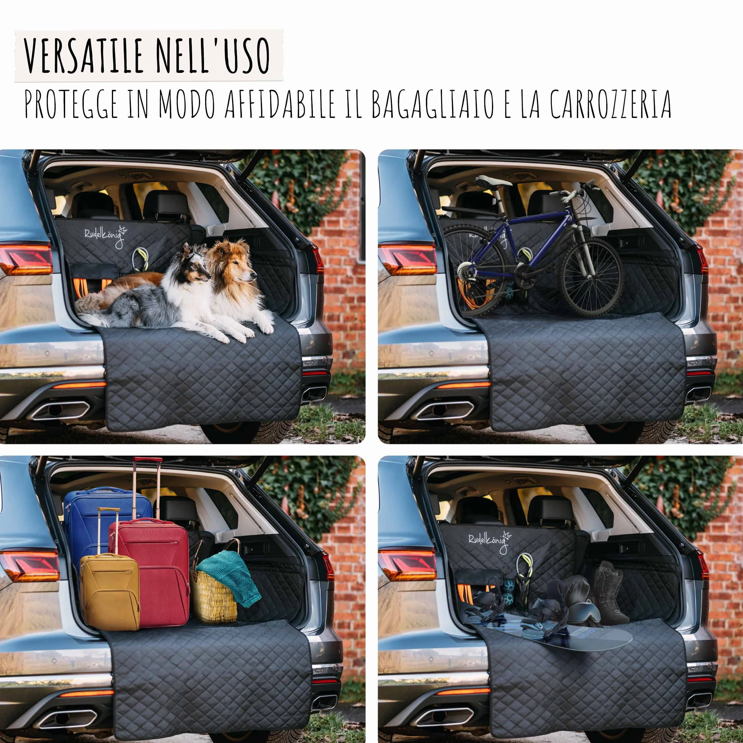 Rudelkönig Telo Auto per Cani Copertura Bagagliaio Auto Idrorepellente Rivestimento Bagagliaio per Cani Antiscivolo