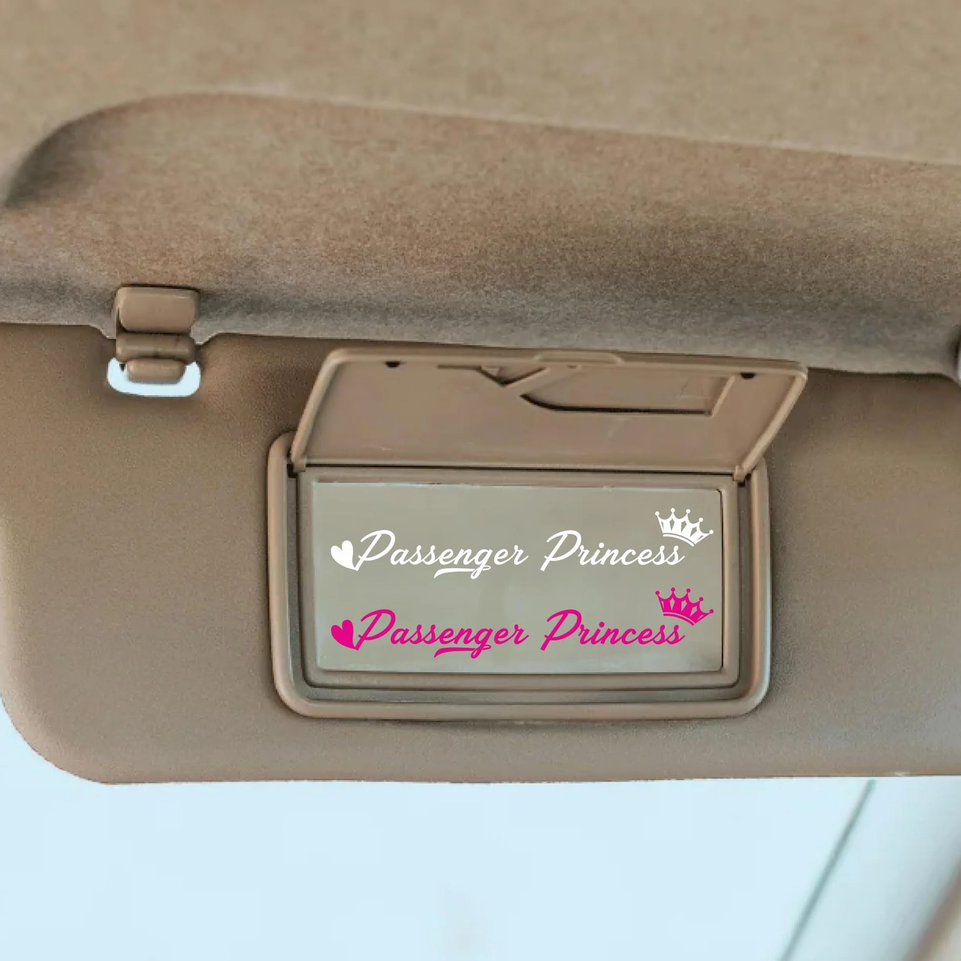 Adesivi Passenger Princess & Driver Queen Set 4 Stickers Decorativi 12 x 9,5 cm Fucsia Made in Italy
