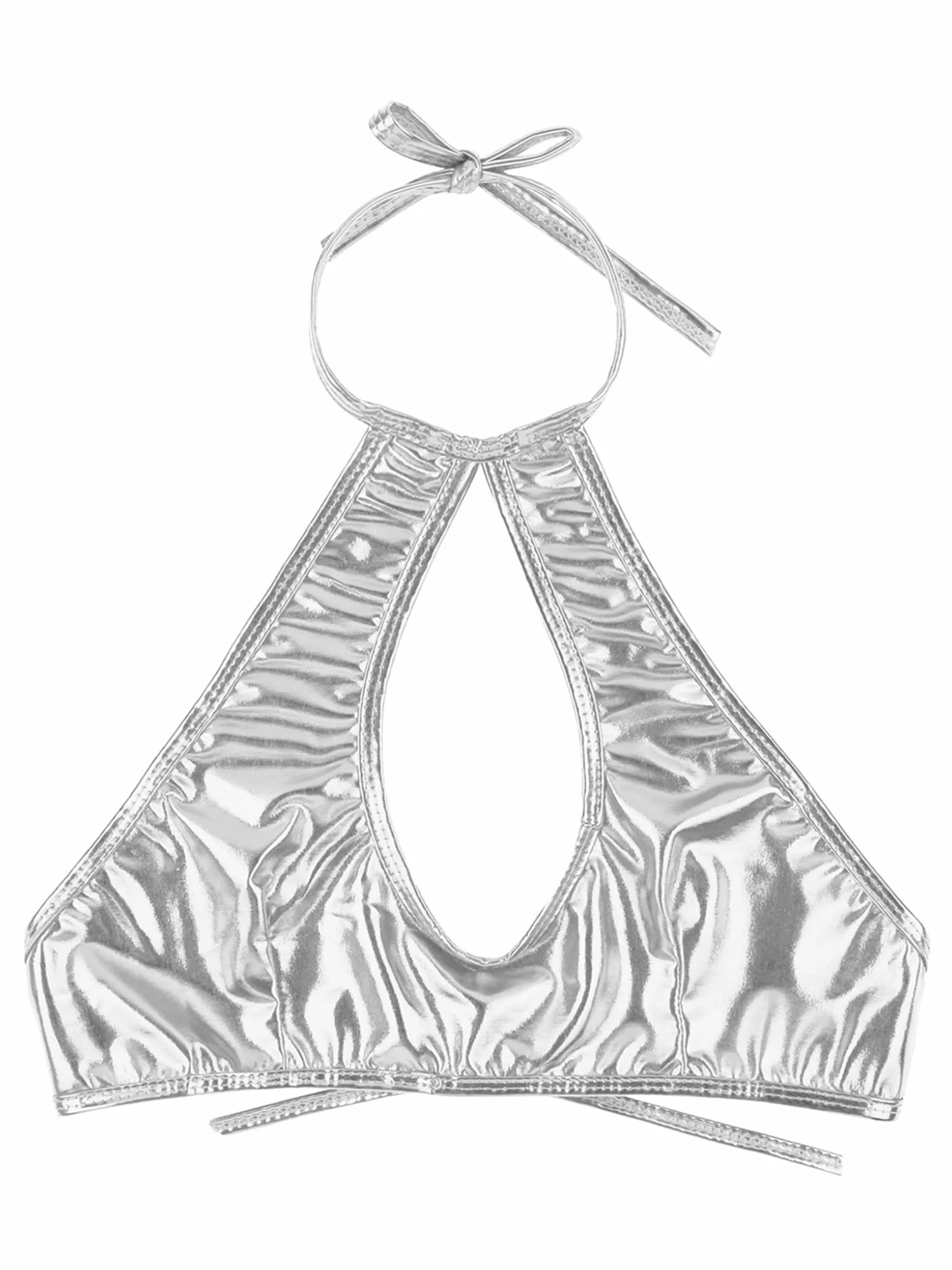 TTAO Rave Reggiseno sexy da donna con supporto glitterato e mini pantaloncini per festival clubwear discoteca