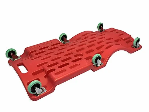 SOGI X4-13 Carrello Lettino Sotto Auto XL Termoformato Ergonomico Rosso 6 Ruote Piroettanti
