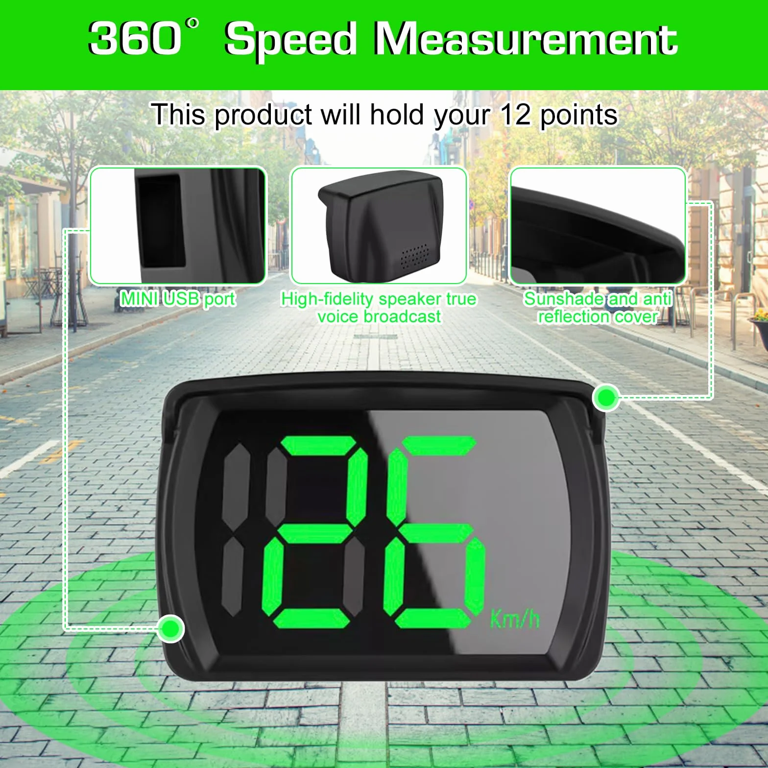 Head Up Display Car HUD: Nizirioo Tachimetro Digitale con GPS Beidou Dual-Chip, Universale Display Velocità KMH