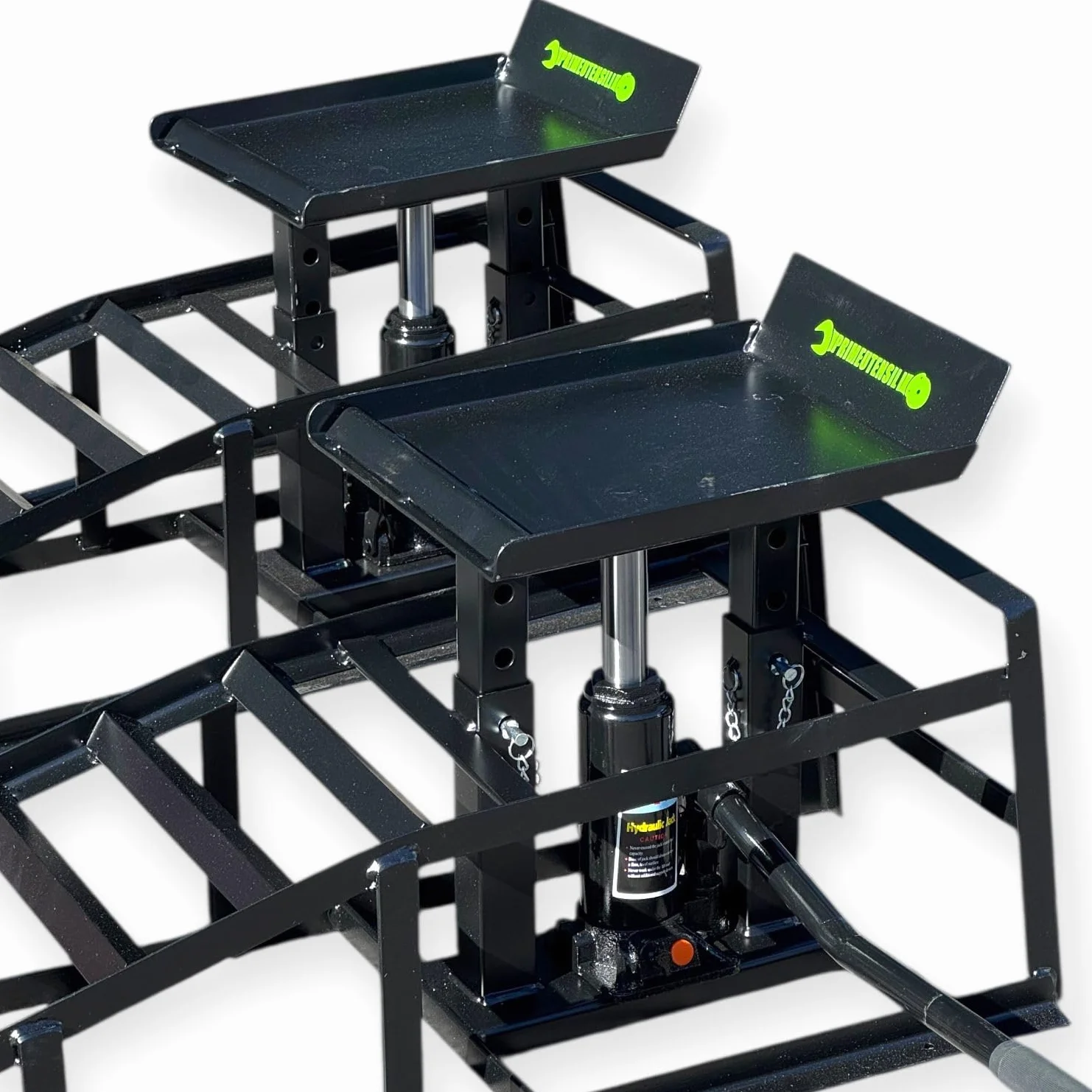 Rampe Sollevamento Auto con Martinetto Idraulico 2T, Set da 2T (Nero, 115.0 X 32.5 X 27.0 Centimetri)