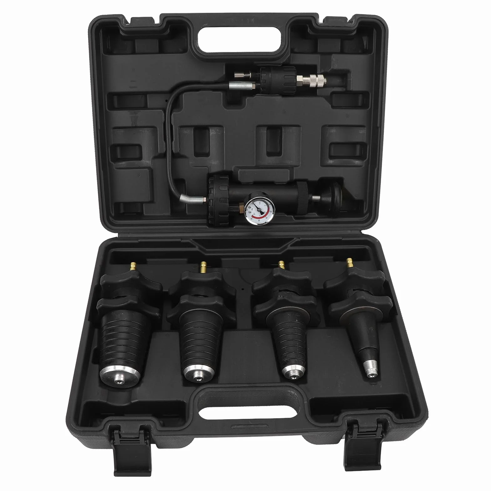 Kit per test della pressione del di raffreddamento da 5 pezzi con manometro, tester universale per la pressione del radiatore automobilistico, strumento diagnostico del di