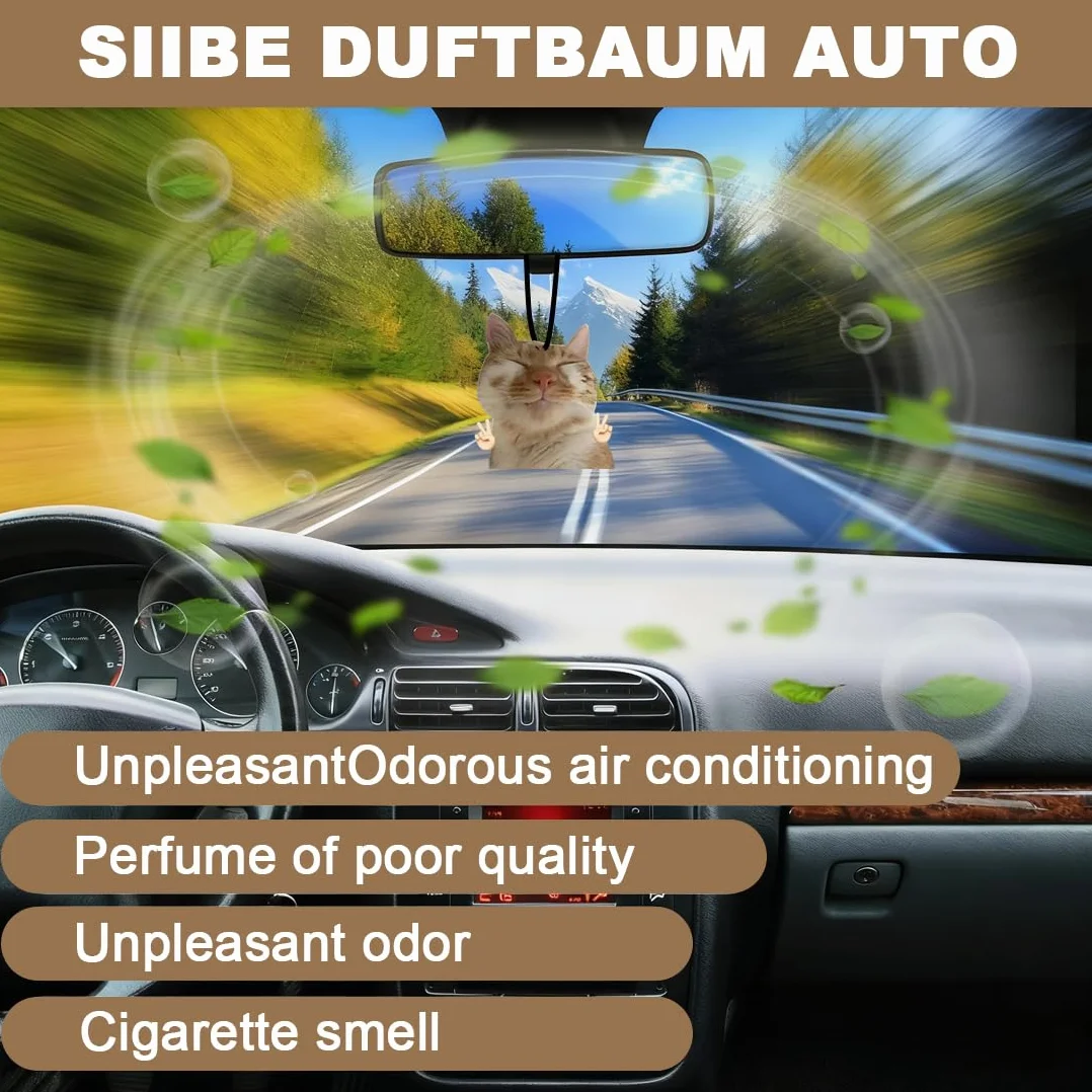Car Diffusore Aromaterapia 6 Pezzi Deodorante Auto Gattino Presa d'Aria Ciondolo