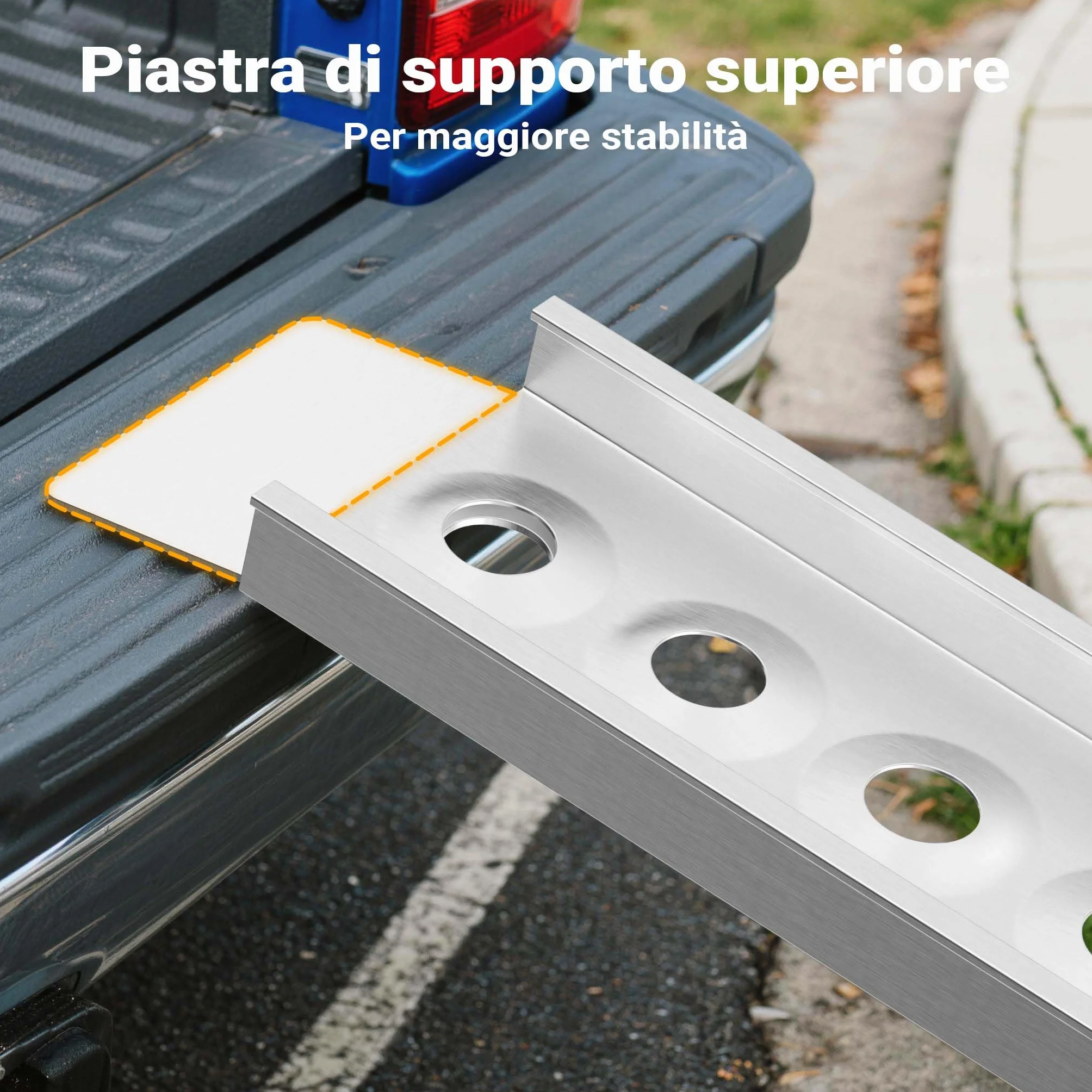 Rampa di carico 163 cm in alluminio per moto e quad Portata max 180 kg