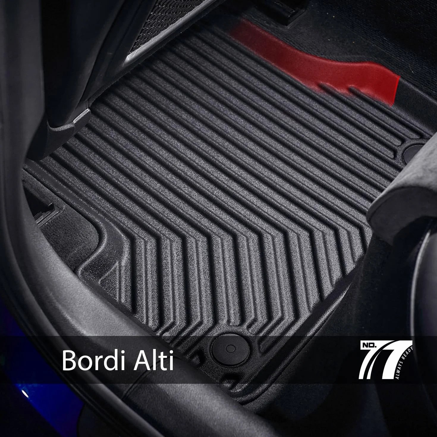 IMJ-Global Tappetini Auto Gomma No. 77 su Misura Compatibili con Jaecoo J7 dal 2025 in poi non compatibile con versione PHEV, Set Completo di Tappeti Auto TPE per Migliorare Look e Sportività