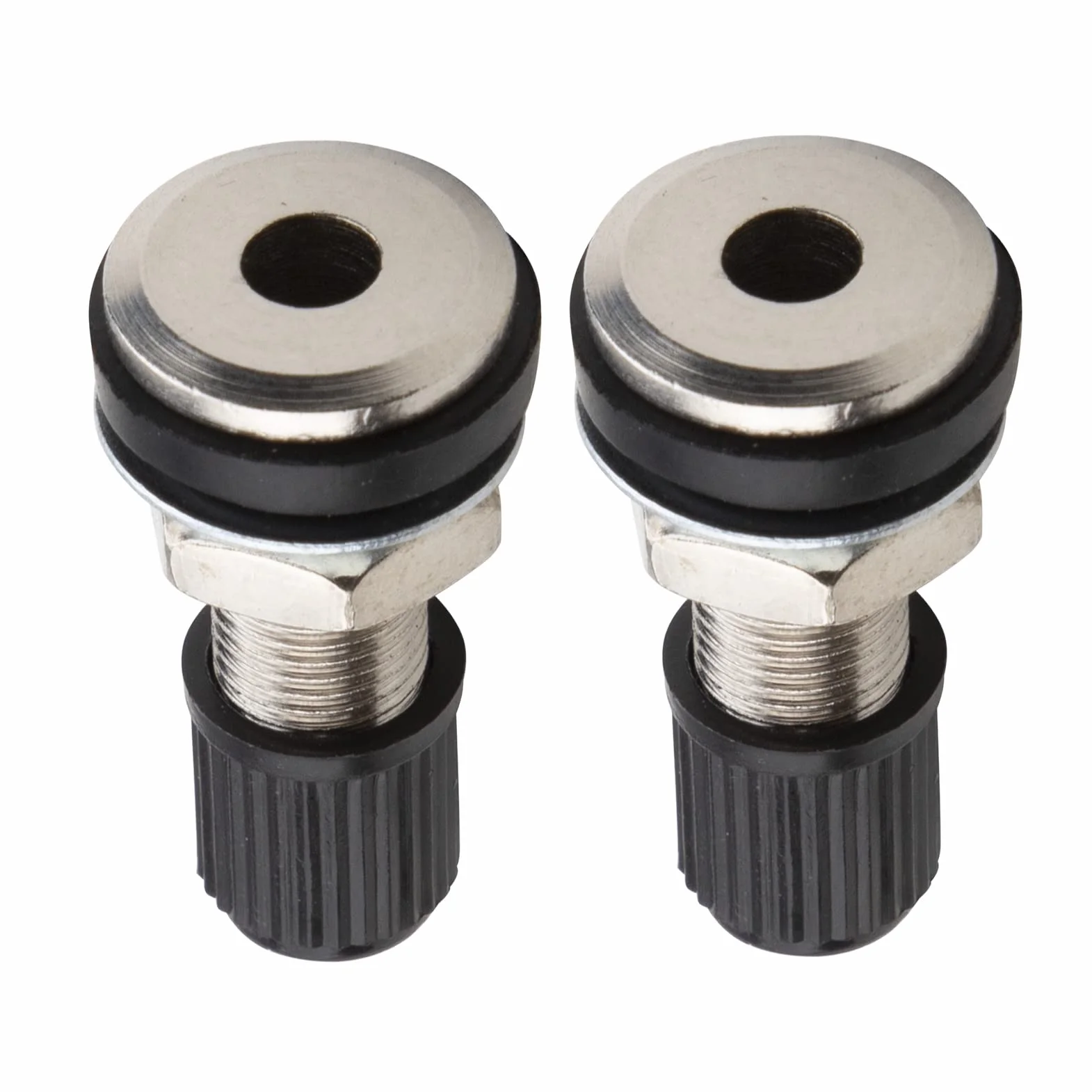 2 Pezzi Valvole per pneumatici per auto moto con stelo in metallo tubeless con tappo antipolvere