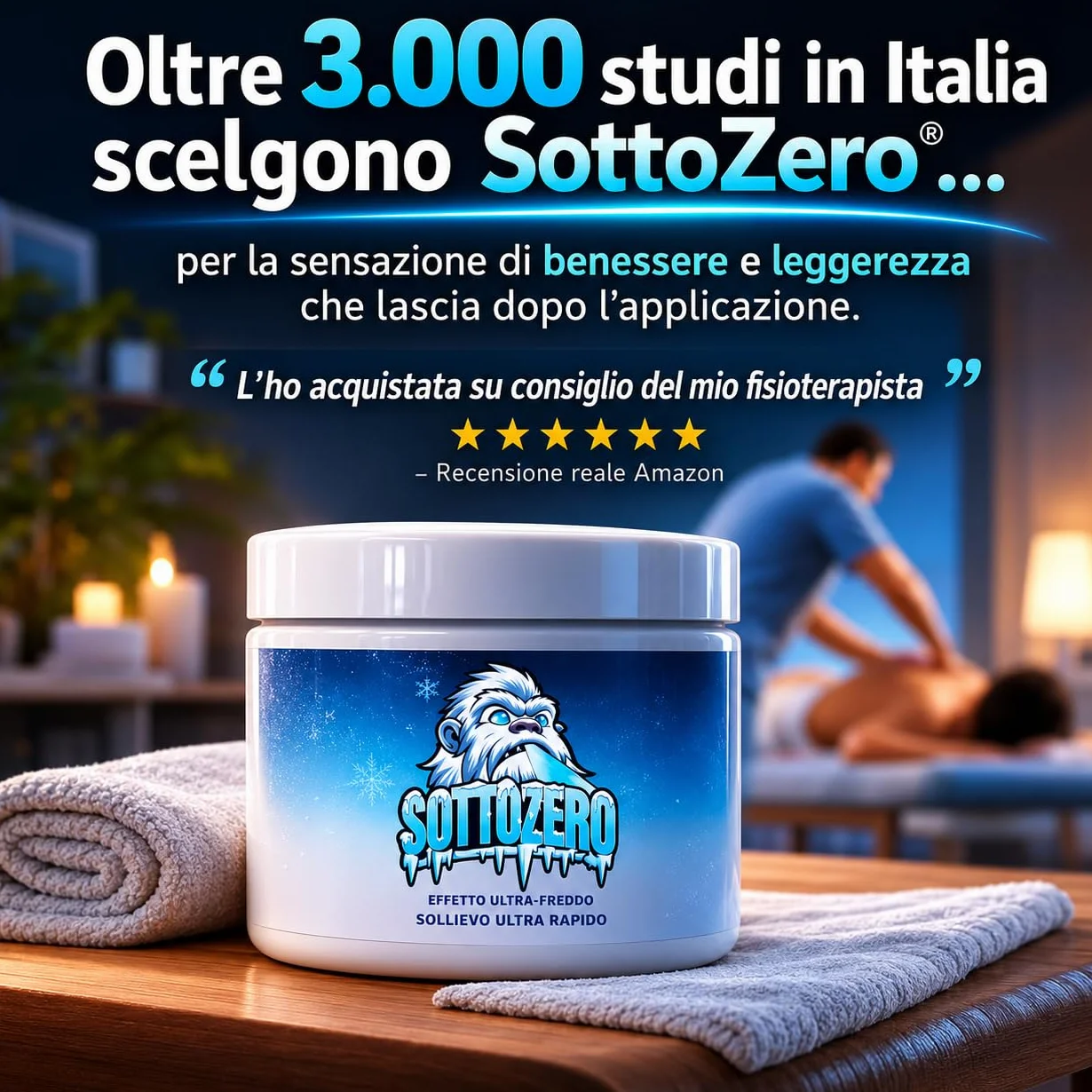 SottoZero Crema Effetto Freddo 200ml Mentolo 4% Arnica Montana Sollievo Gambe Pesanti
