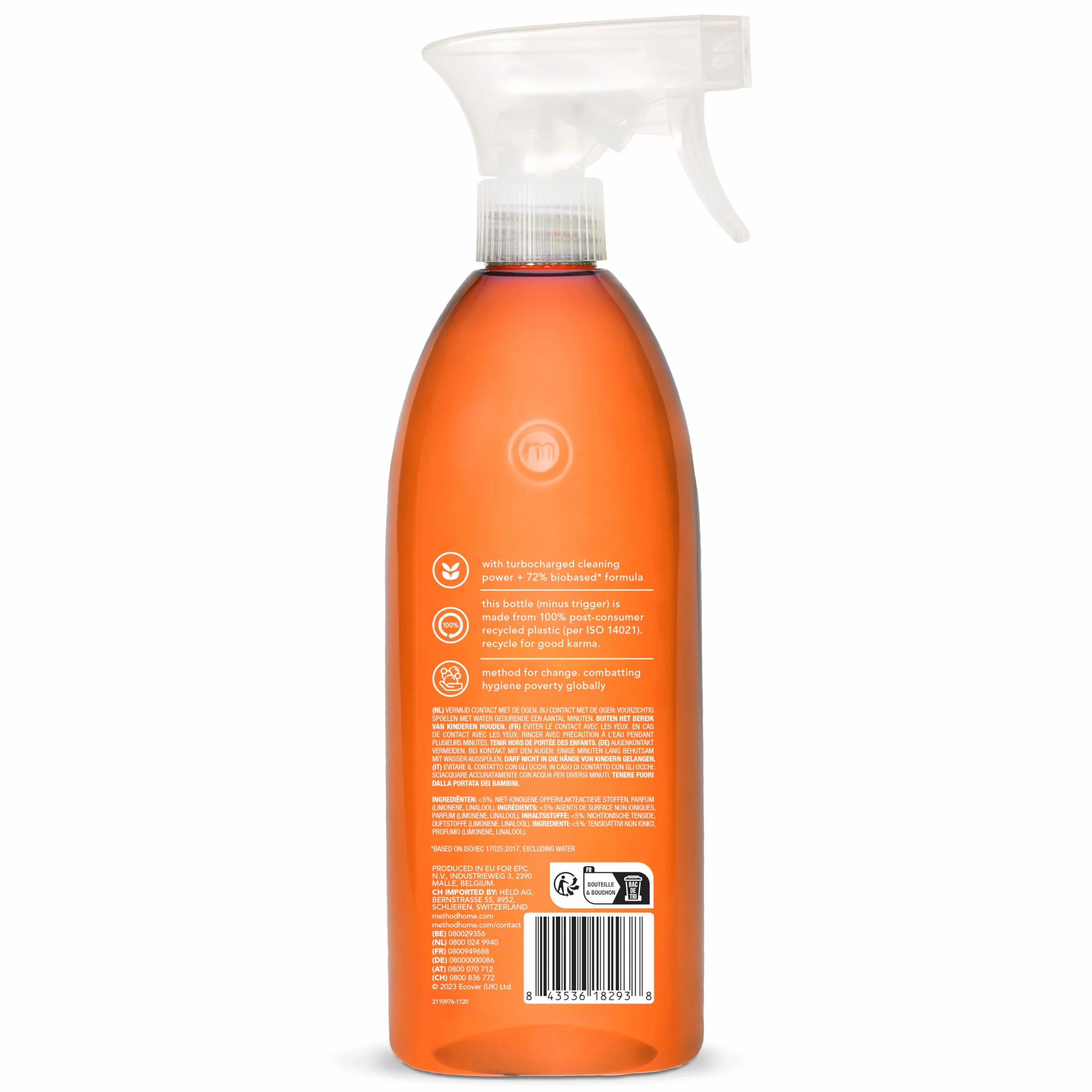 method Detergente da cucina spray 828 ml multiuso rimuove grasso