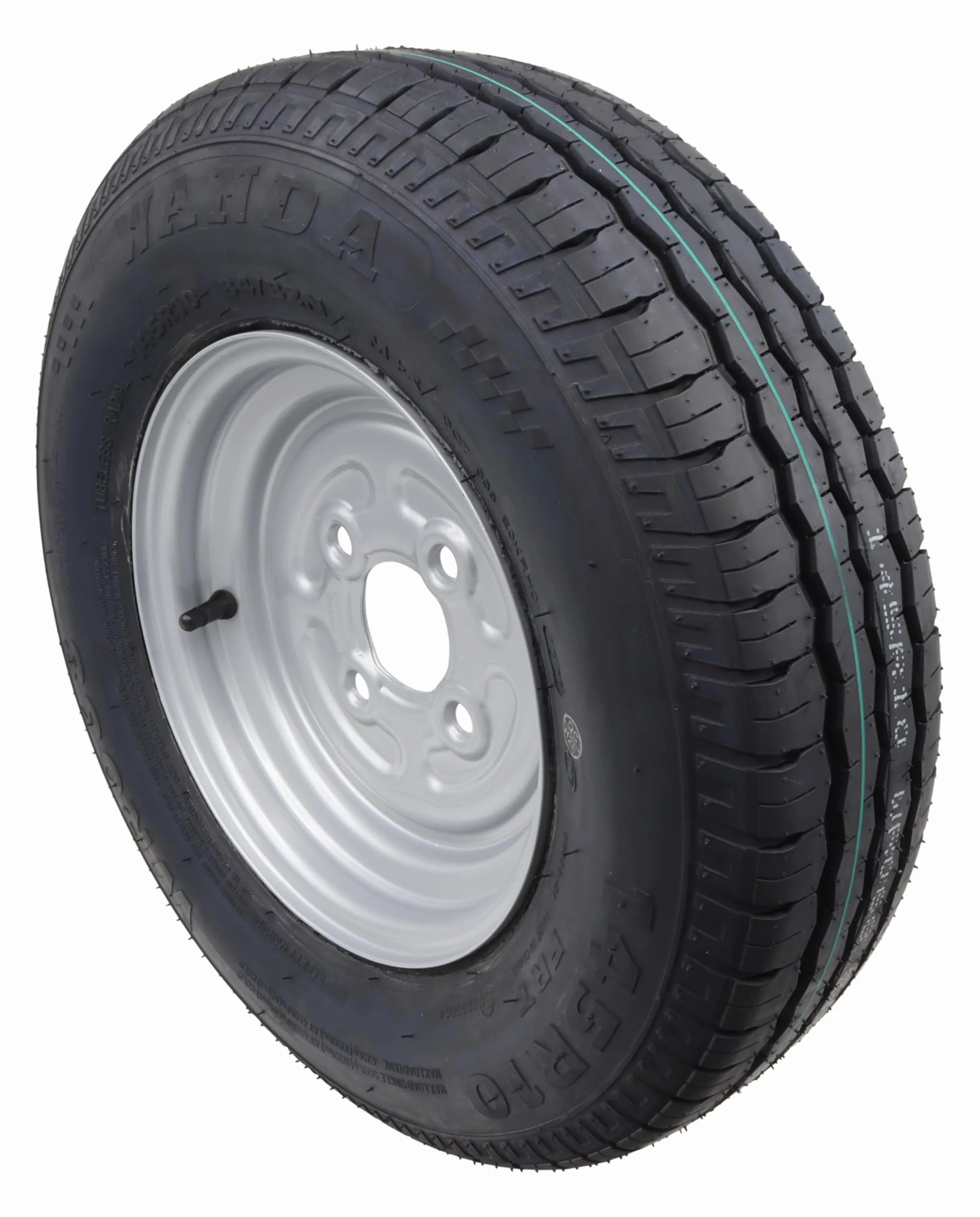 Ruota 145/80R10 per Rimorchio Ruota Completa 145R10, 145/10 LK 100x4 Cerchio 3,50x10 145 10 (2x)