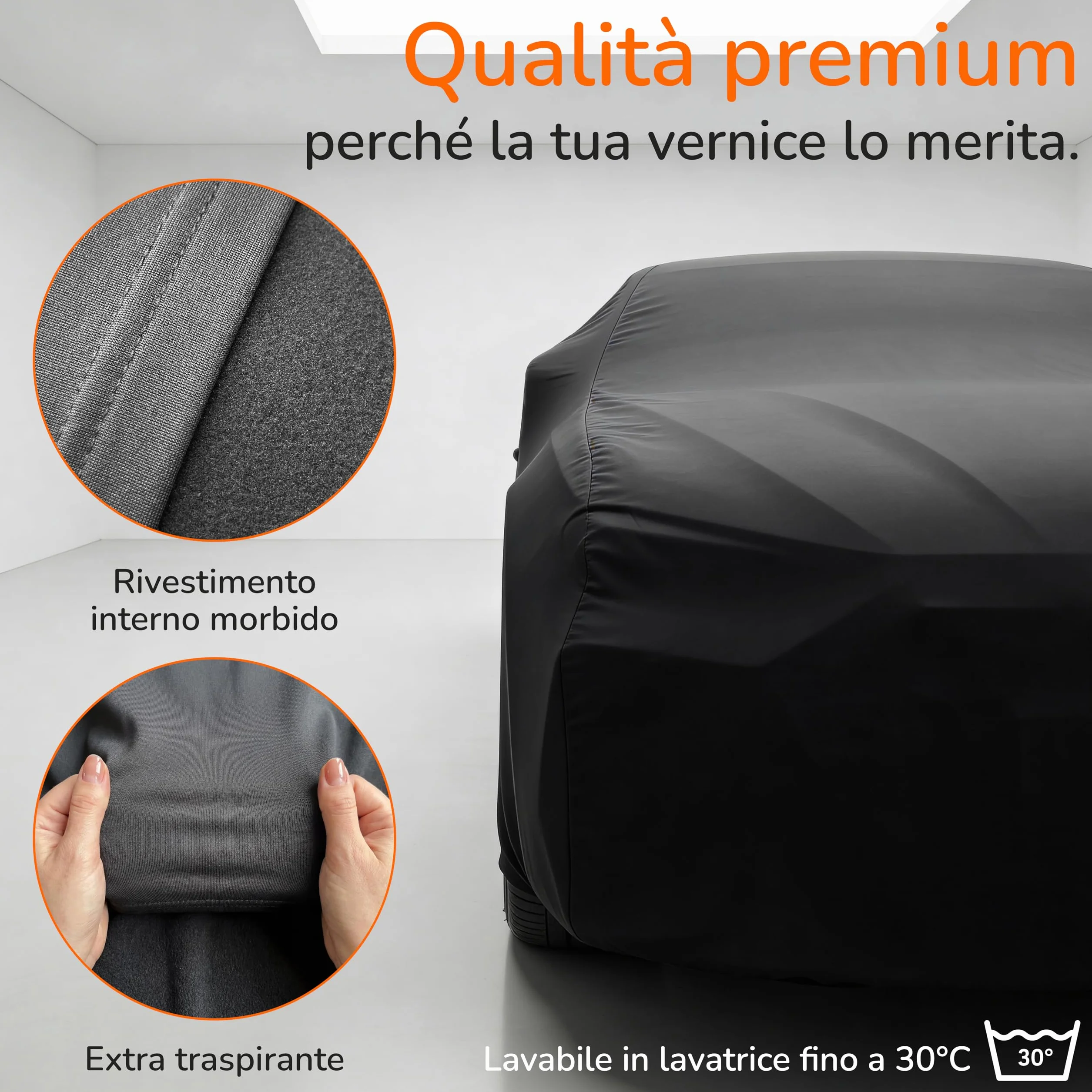 Upgrade4cars Telo Copriauto da Interno Elastico | Copertura Elasticizzato in Tessuto Nero | Dimensione SUV - M (450-480 cm)