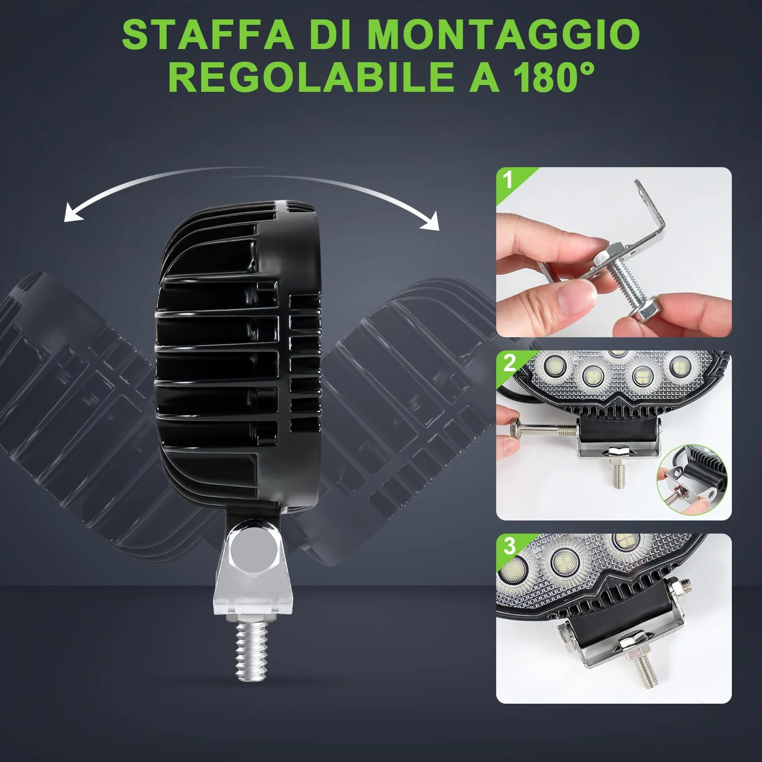 Faro di Inondazione da Lavoro LED IP68 Fuoristrada a Fascio Largo 2PCS per Camion